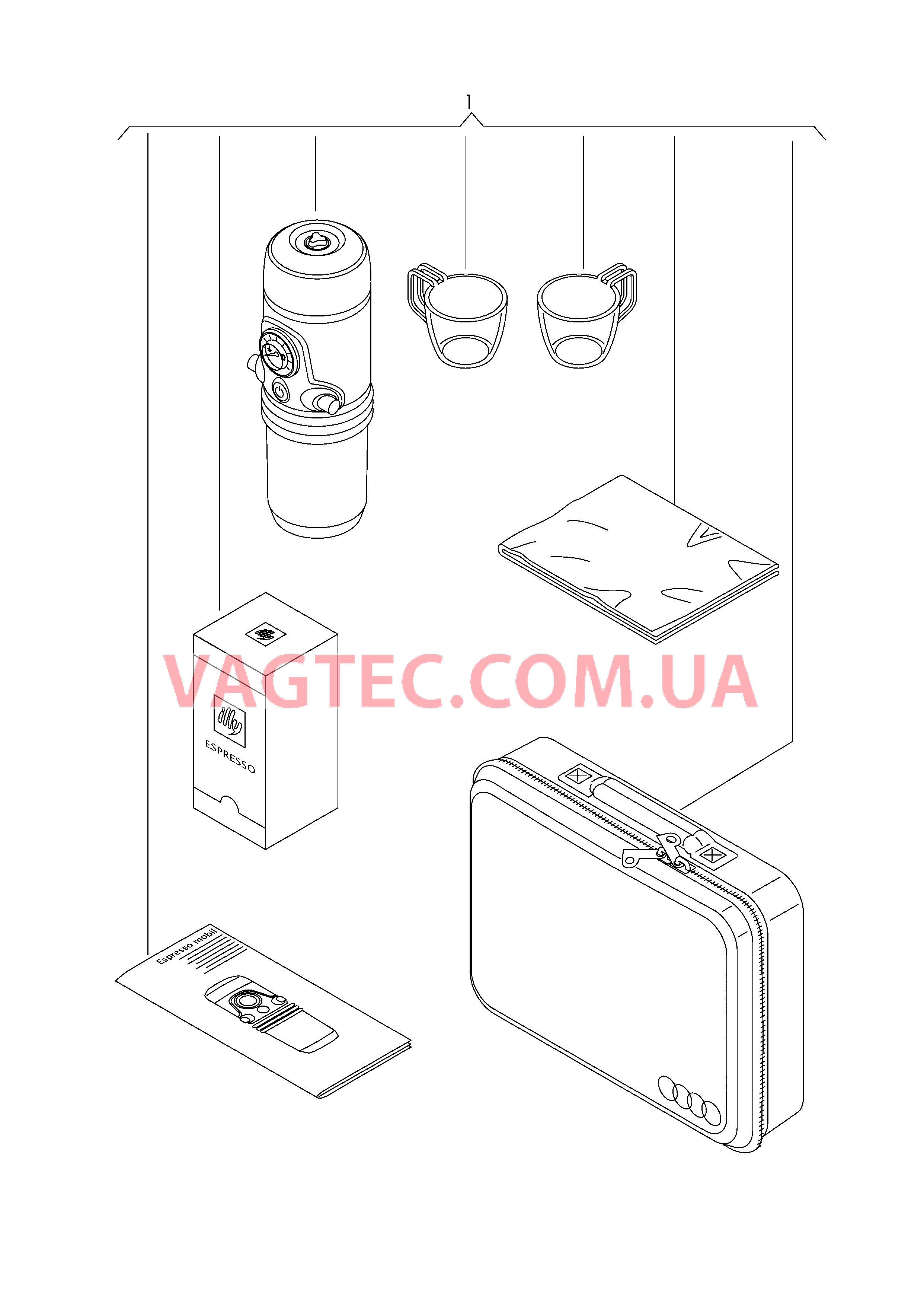 Оригинальные аксессуары Кофейный автомат, мобильный   для AUDI A3 2017