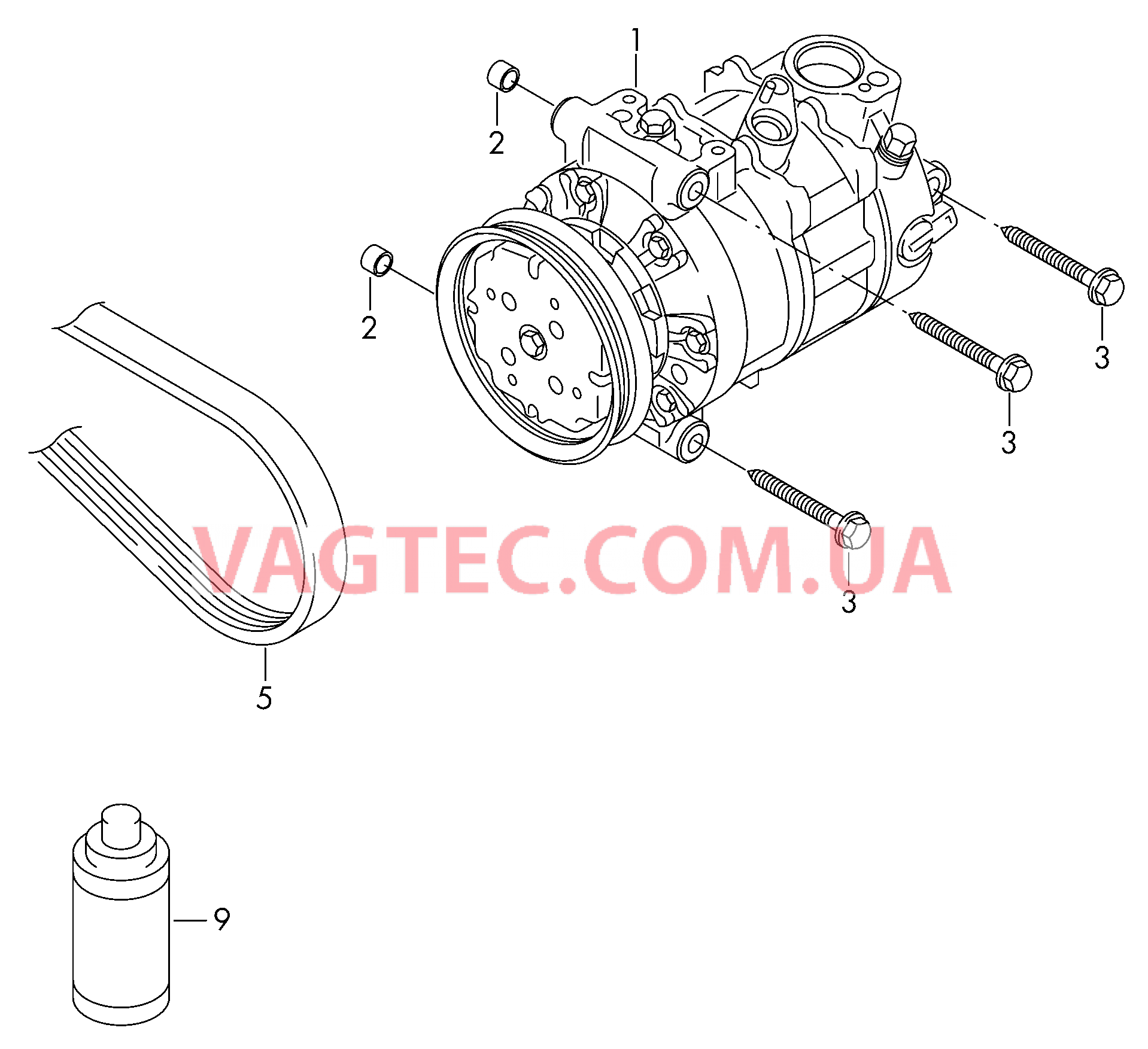 Компрессор климатической уст. Детали соединительные и крепежные для компрессора  для AUDI A3 2018
