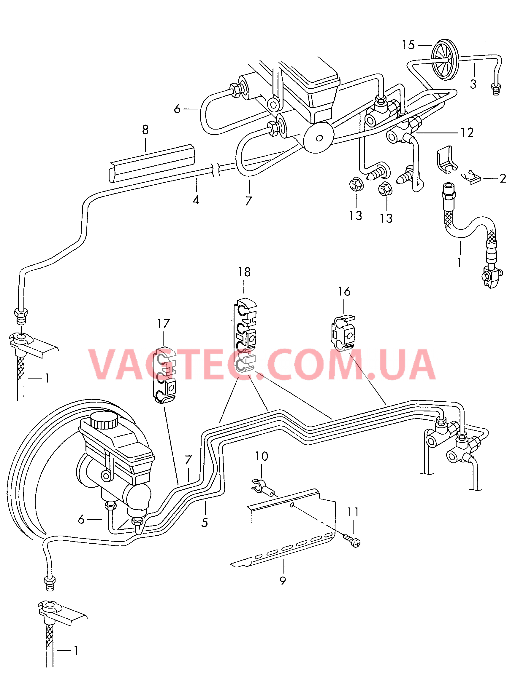 Тормозная трубка Тормозной шланг для автомобилей без антиблокировочной системы  для VOLKSWAGEN Beetle 2003