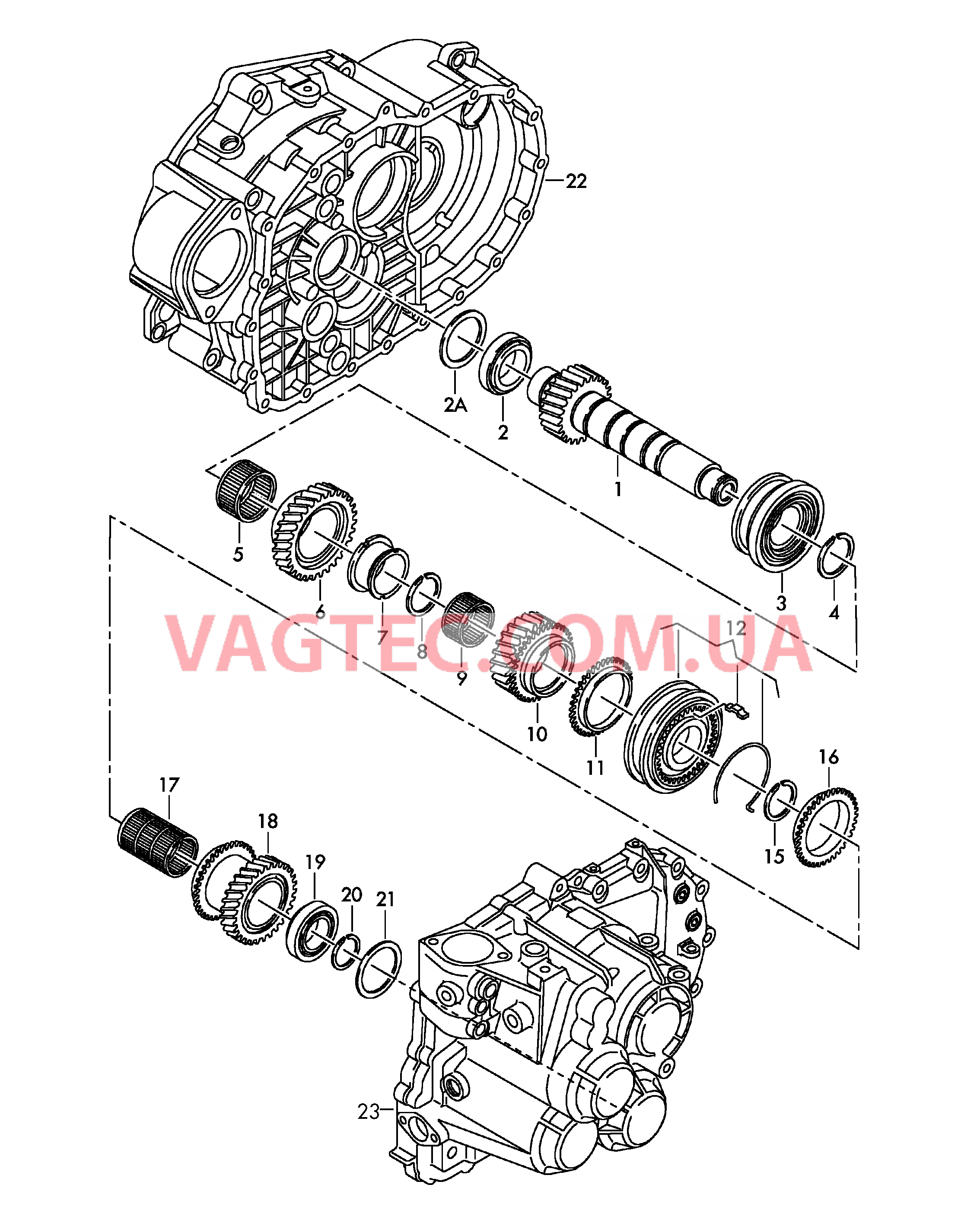КолEса и валы Ведомый вал 6-ступ. механическая КП для полного привода  для AUDI A3 2017