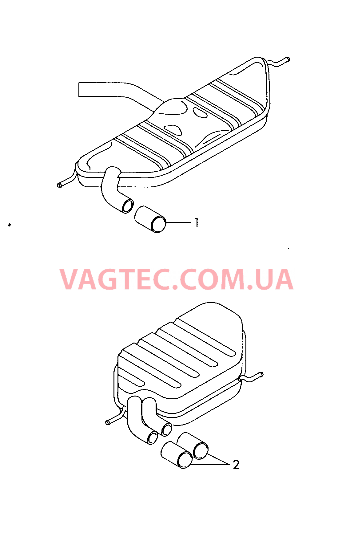 Оригинальные аксессуары 1 к-т накладок для концевых секций труб заднего глушителя  для AUDI A3 2010
