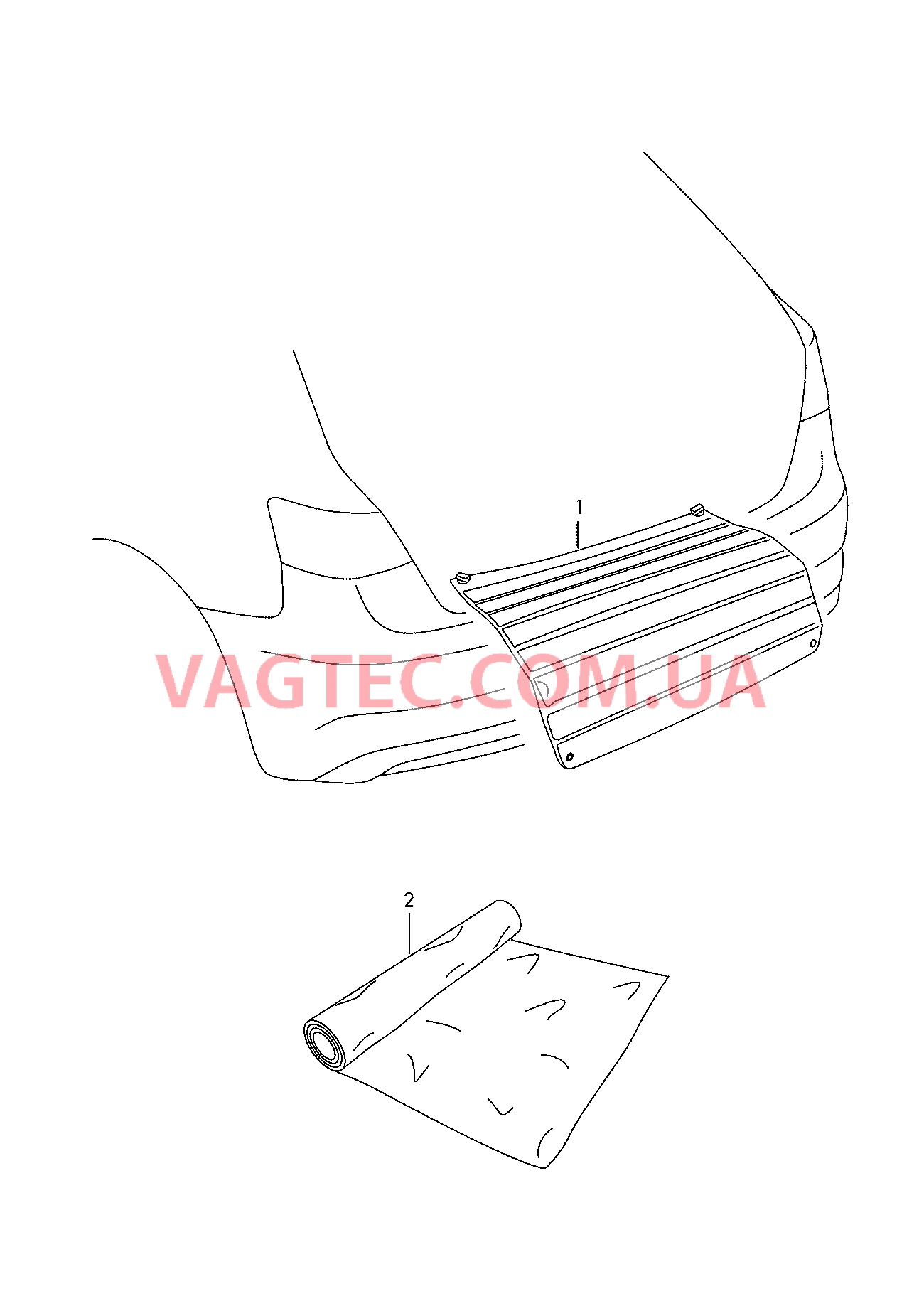 Оригинальные аксессуары Коврик для кромки багаж.отсека   для AUDI RS7 2015