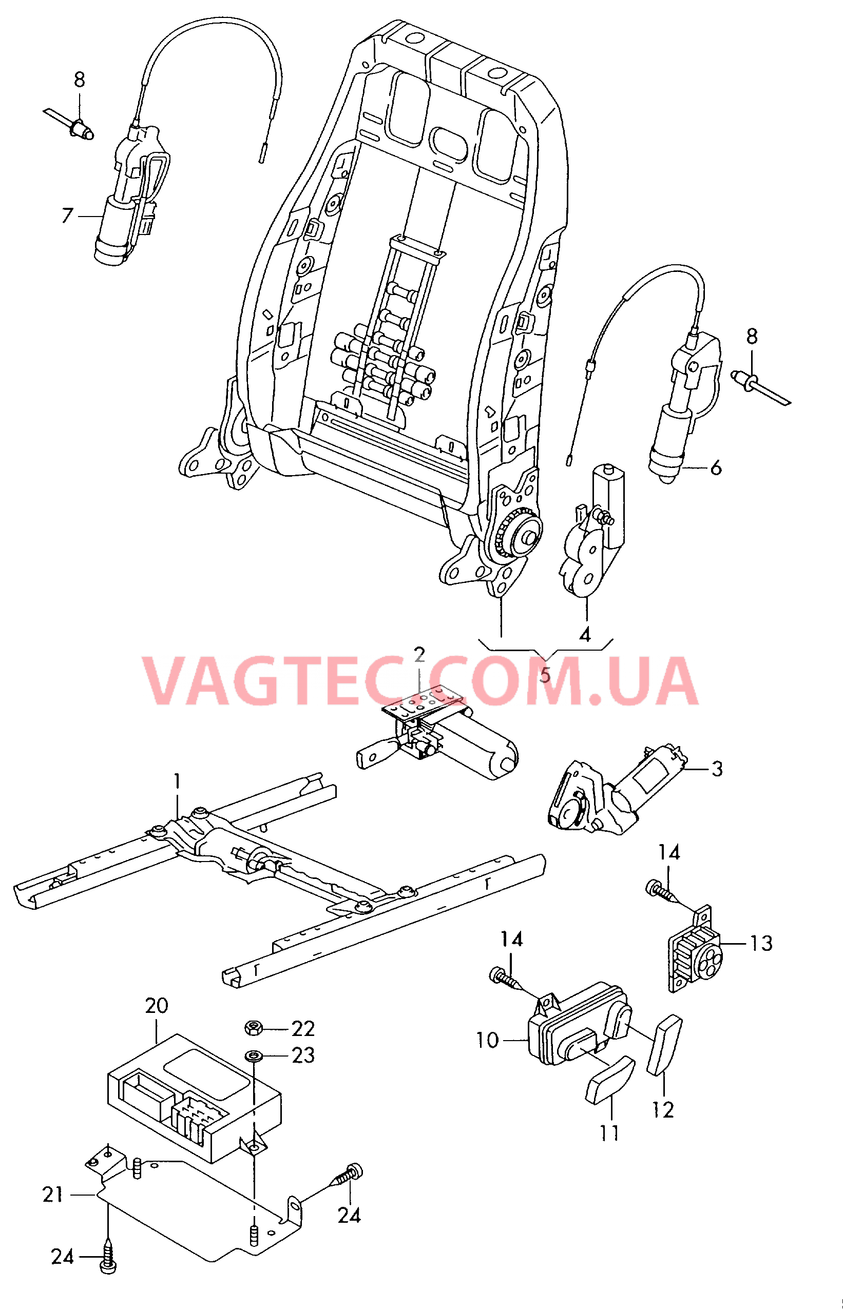 Электрические компоненты регулировки сиденья и спинки  для AUDI A3 2005