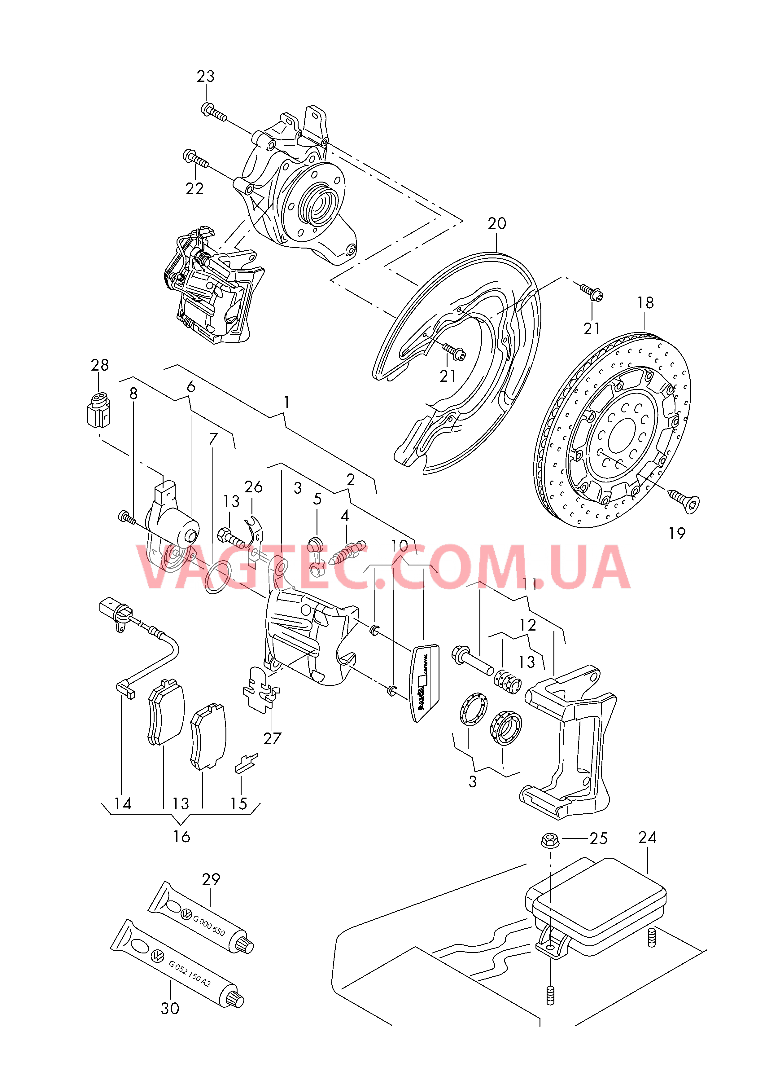 Торм. мех. с плав. суппортом Керамический тормозной диск (вентилируемый)  для AUDI RS7 2015