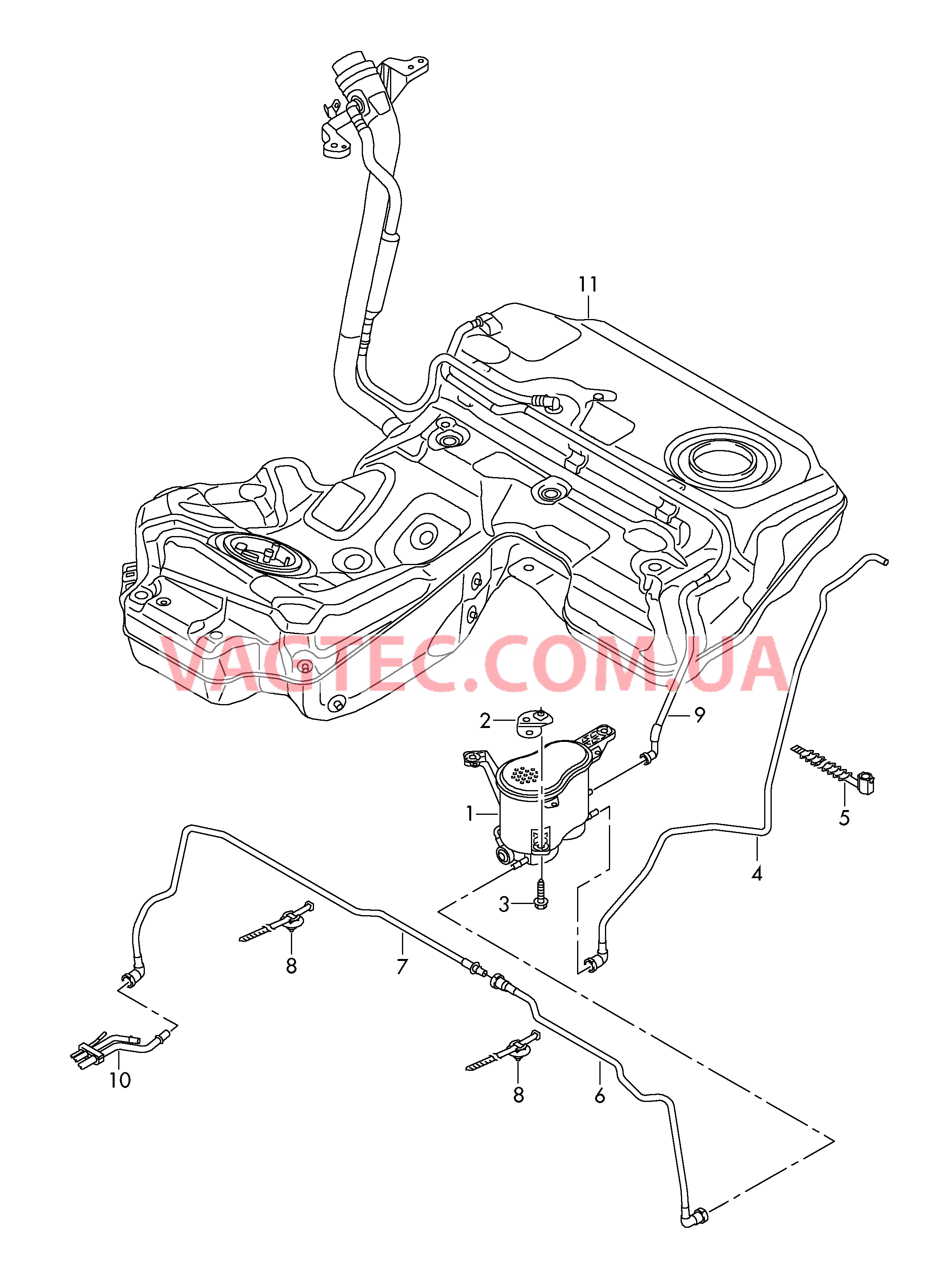 Адсорбер с клапаном  Вентиляционный патрубок  для AUDI RS7 2015