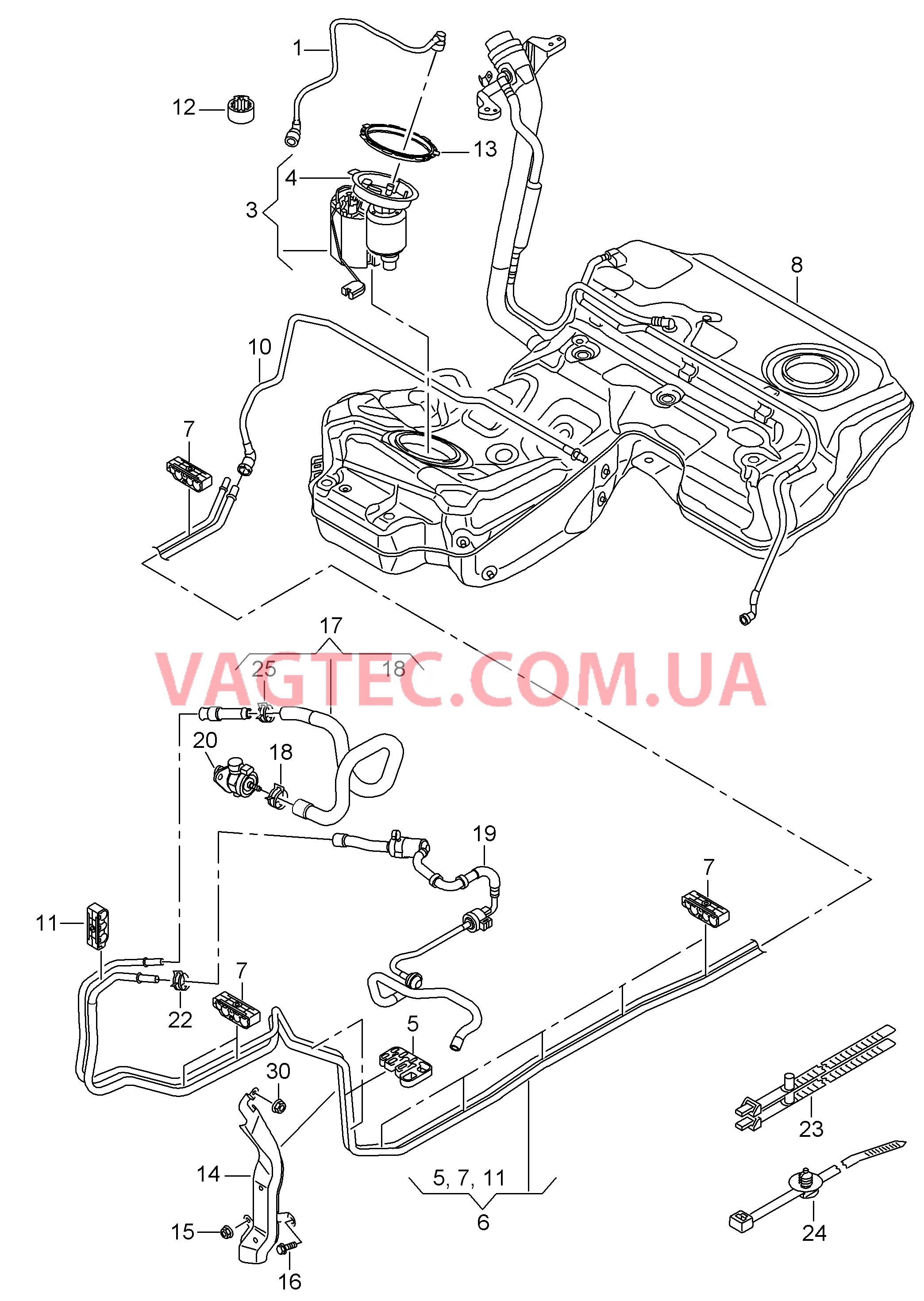 Топливопровод  для AUDI RS7 2016