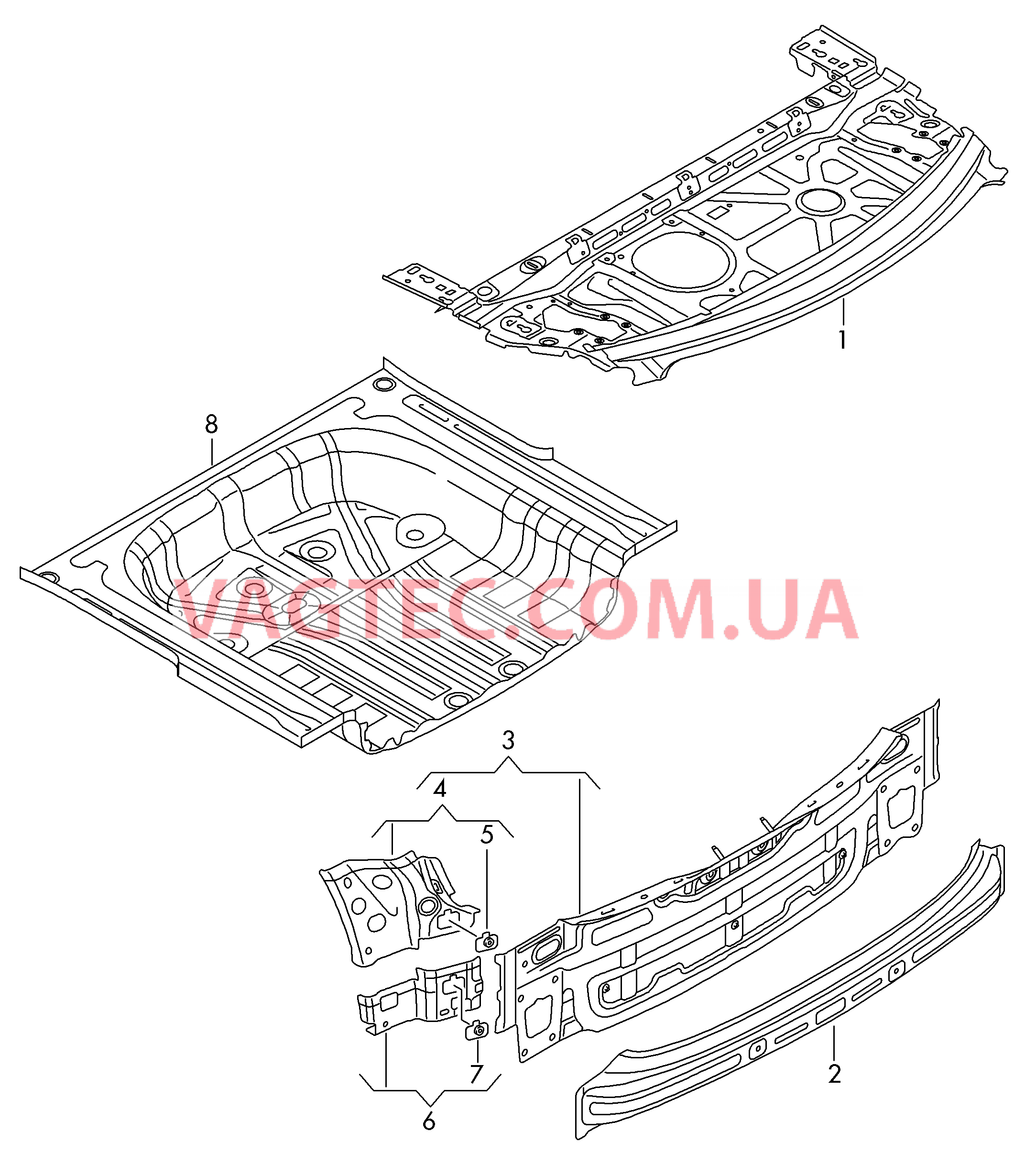 Панель пола Задняя панель  для AUDI A3 2018