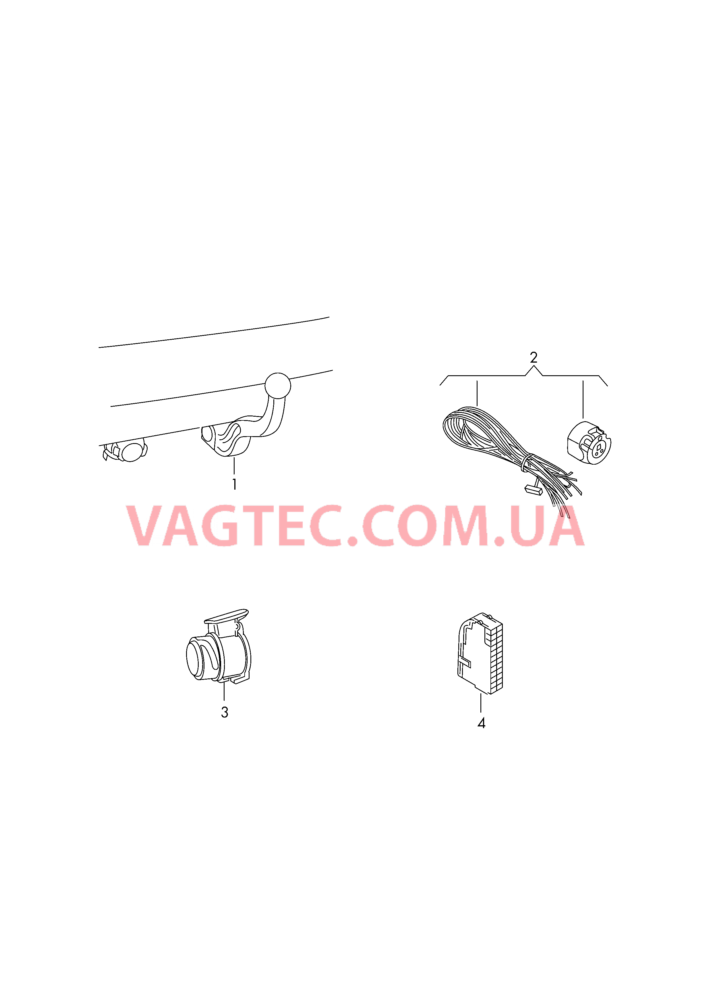 Оригинальные аксессуары Тягово-сцепное устройство, поворотное  Установочный комплект электр. оборудования для прицепа  Адаптер Кабель-адаптер  для AUDI A3 2018