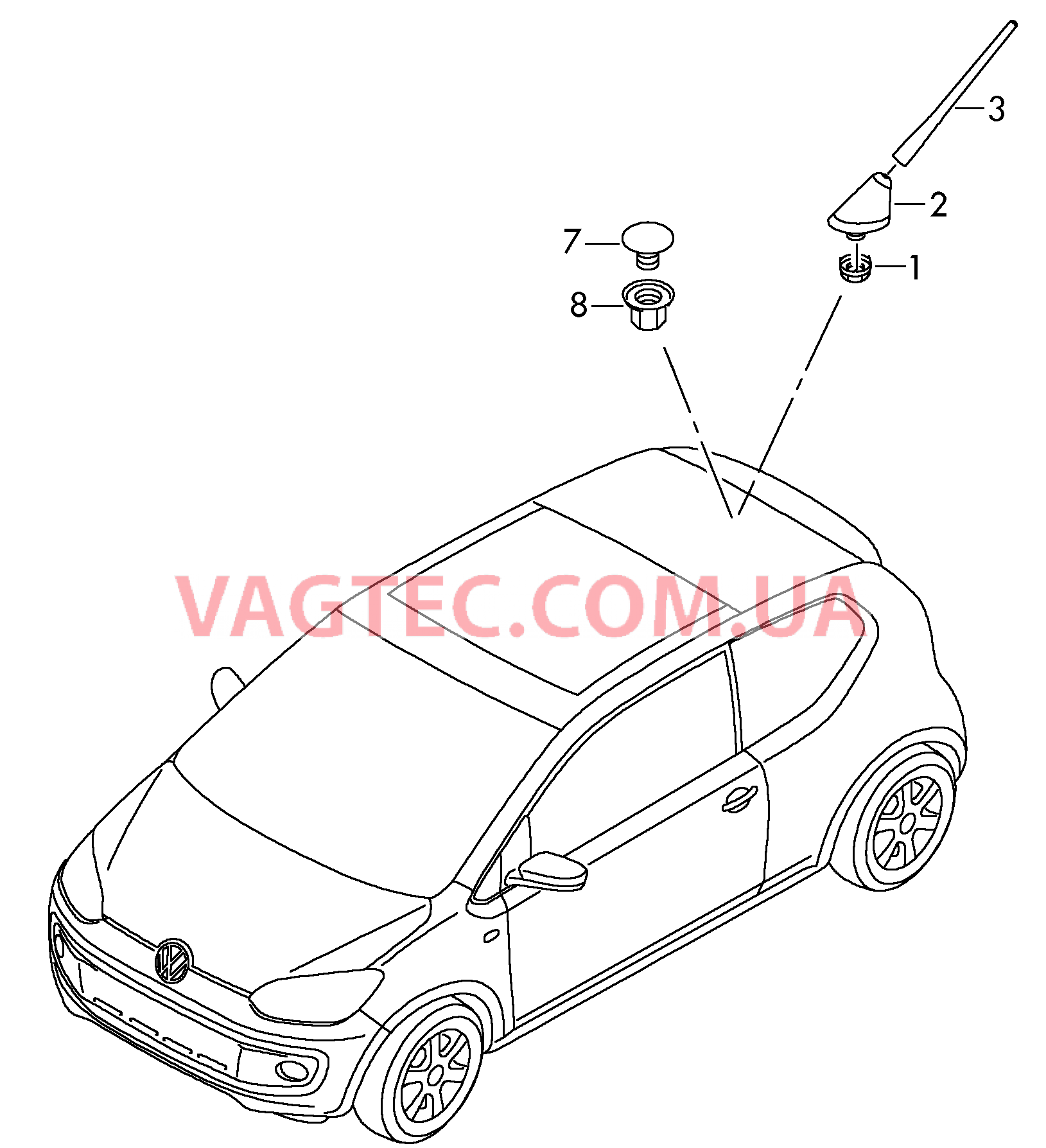 Антенна для крыши  D - 04.11.2013>> для SEAT MI 2016