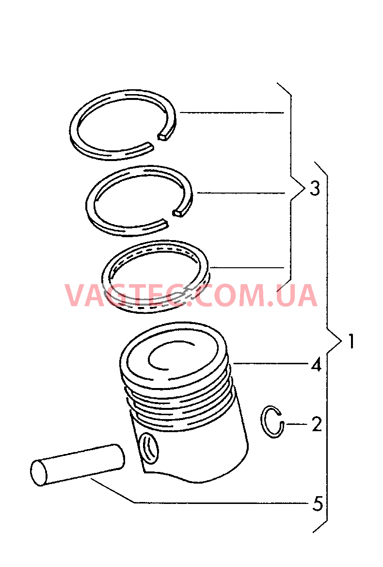 Поршень Поршневое кольцо  для VOLKSWAGEN GOLF 2014