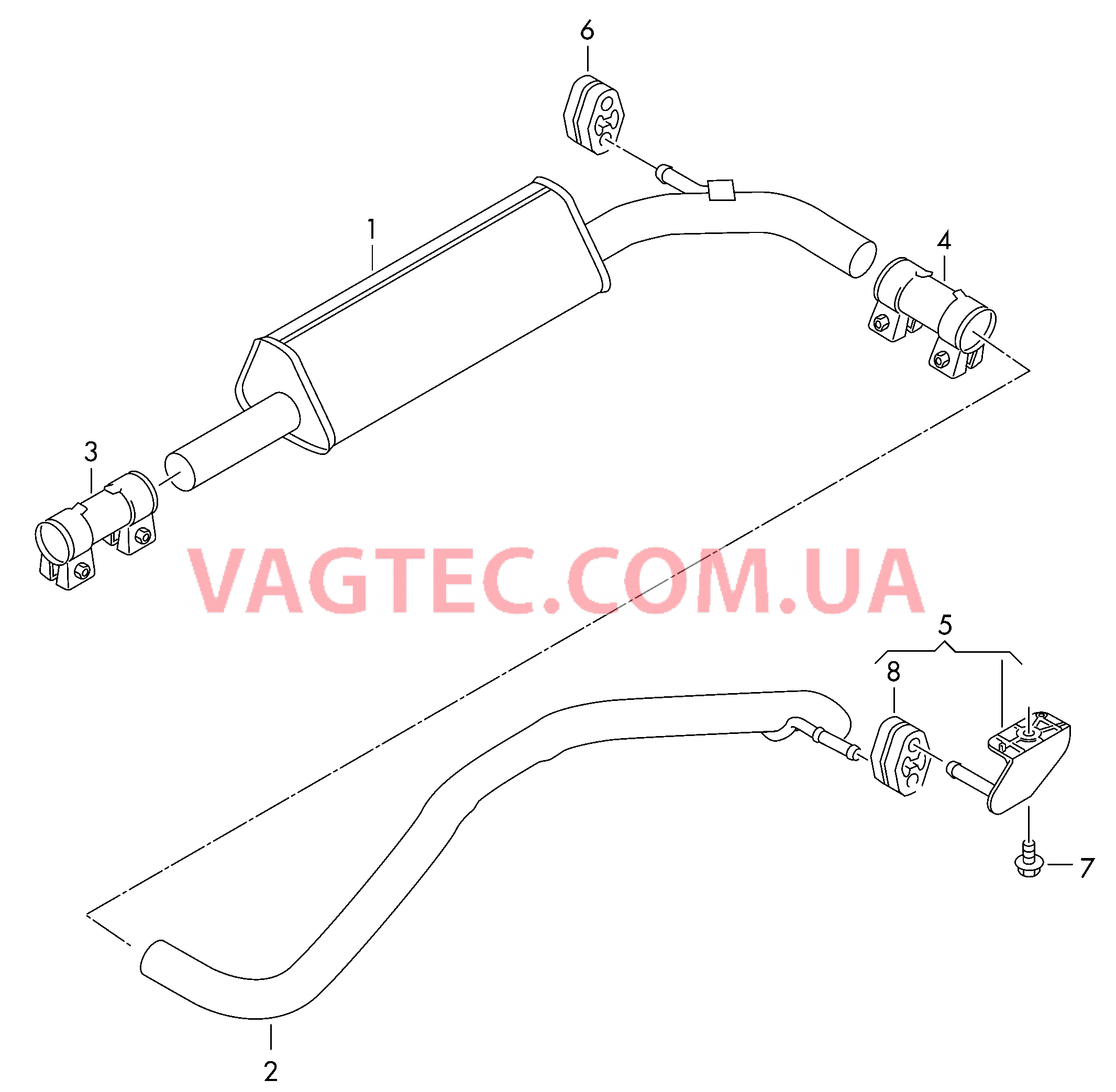 Промежуточная труба Задний глушитель  для SEAT MI 2018