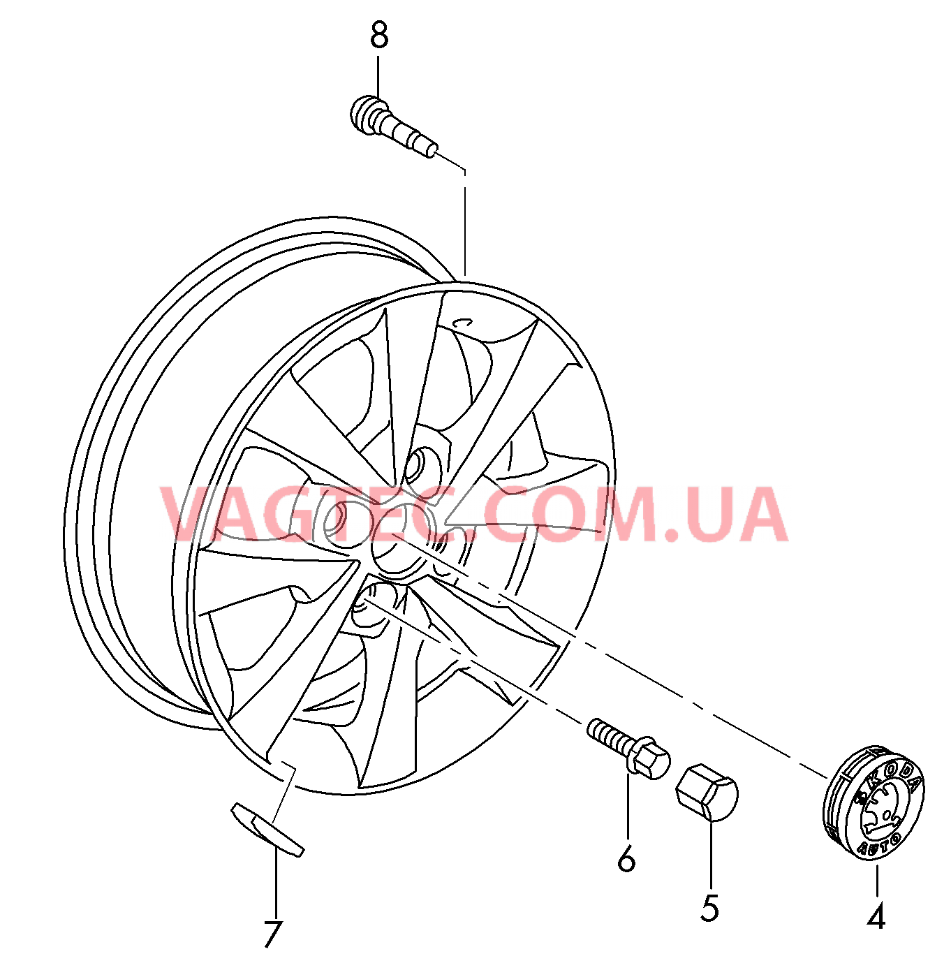 Алюминиевый диск  для SKODA Citigo 2014