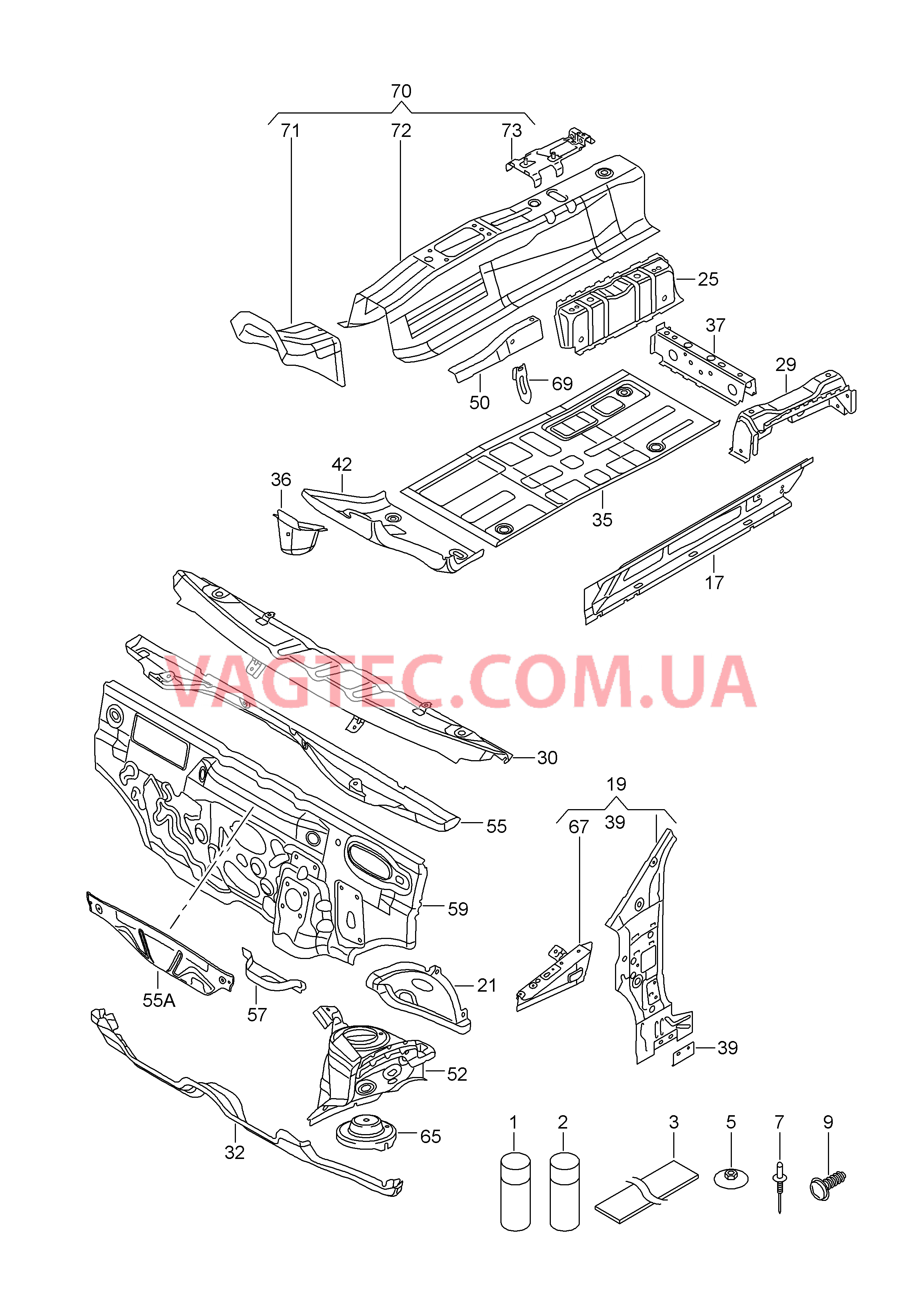 Детали нижней части кузова Моторный щит  для VOLKSWAGEN UP 2014