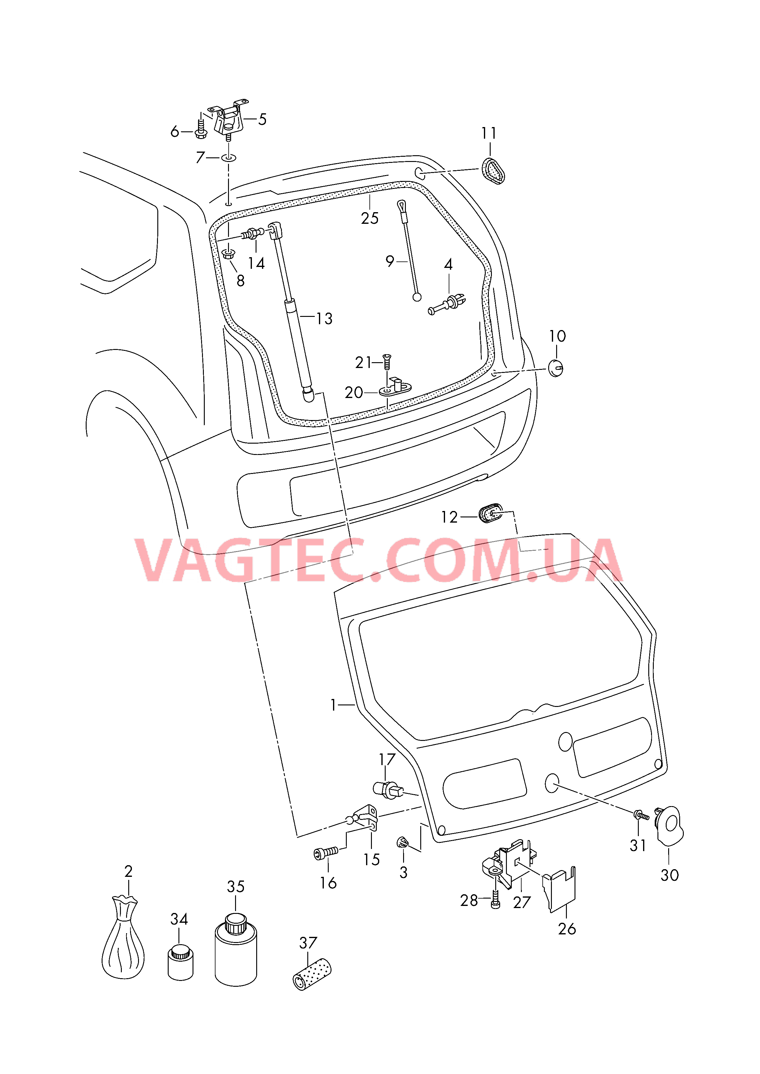 Крышка багажного отсека Замок  для SEAT MI 2017