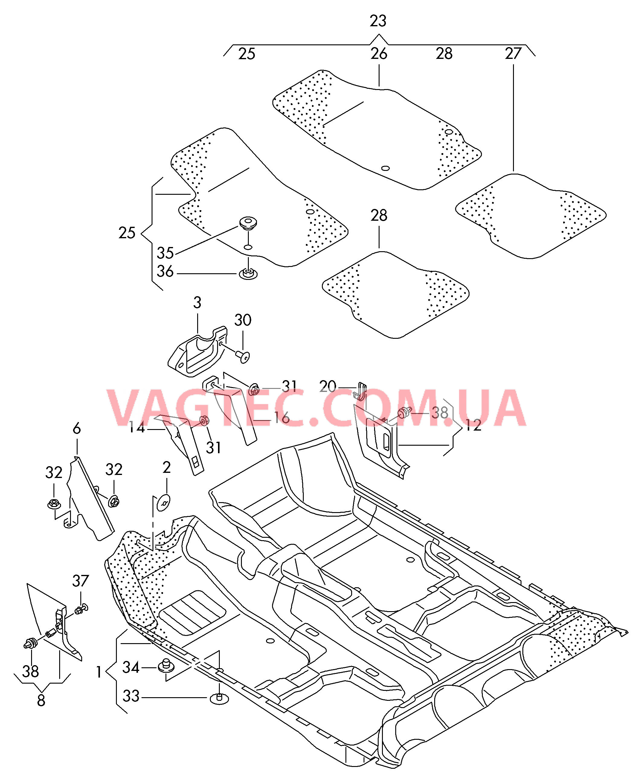 Коврики Упор для ног  для SEAT Ibiza 2009-1