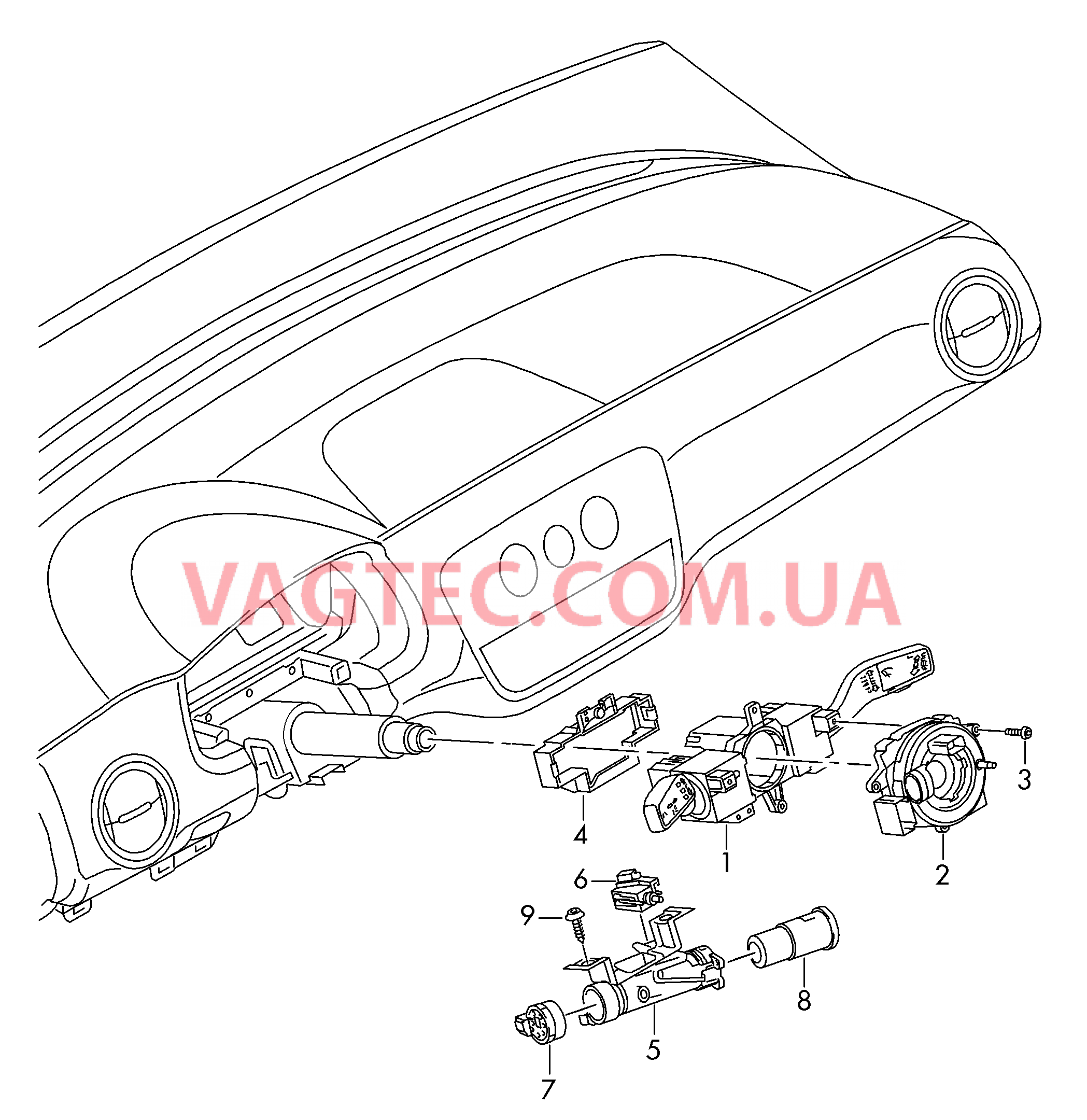 Комб. переключ. вала рул. упр.  D - 04.11.2013>> для SEAT MI 2018