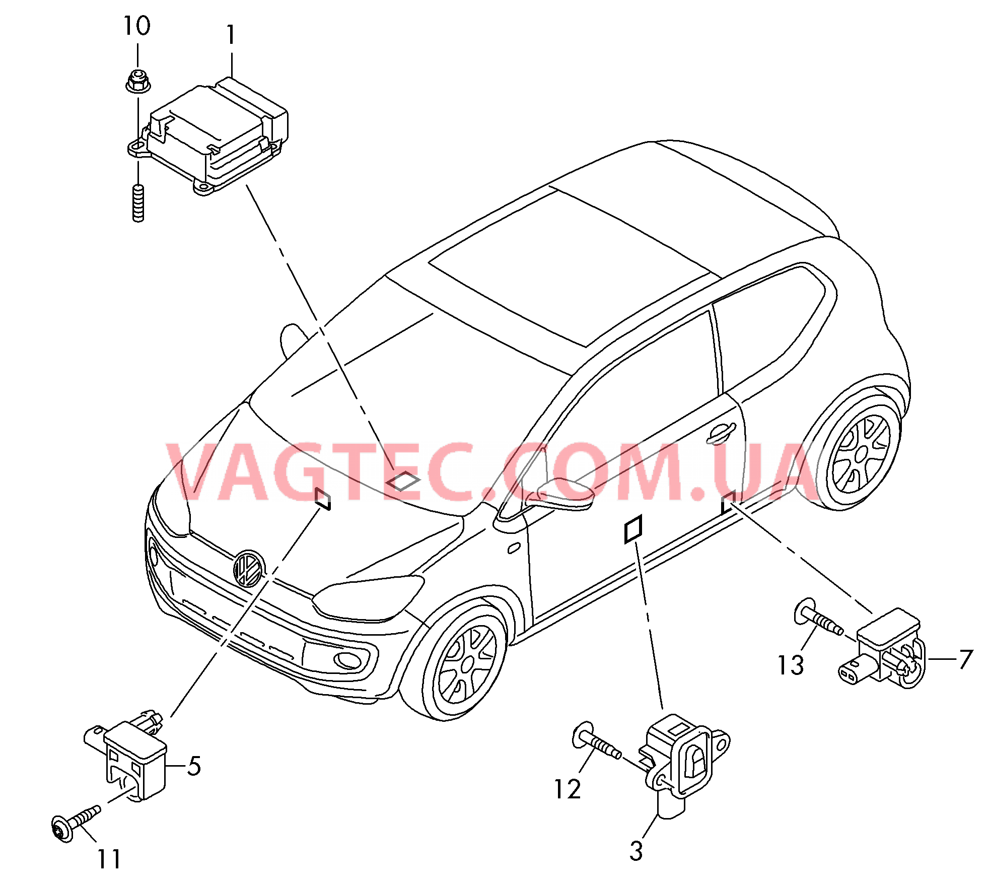 Электродетали для подуш.безоп.  D             >> - 03.11.2014 для VOLKSWAGEN UP 2014