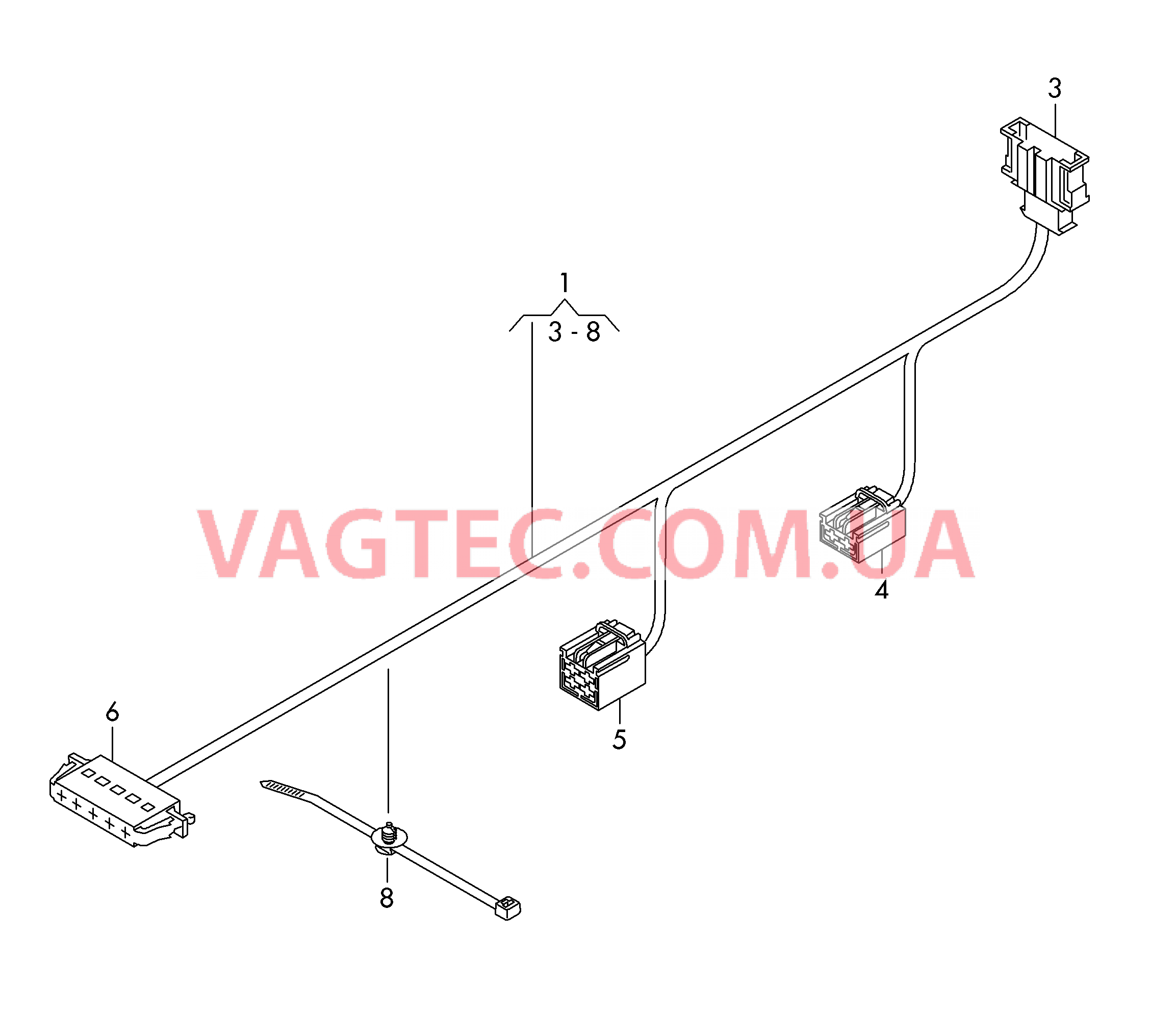 Жгут проводов устройства регулировки отопления  Жгут проводов для привода климатической установки  для SEAT MI 2012