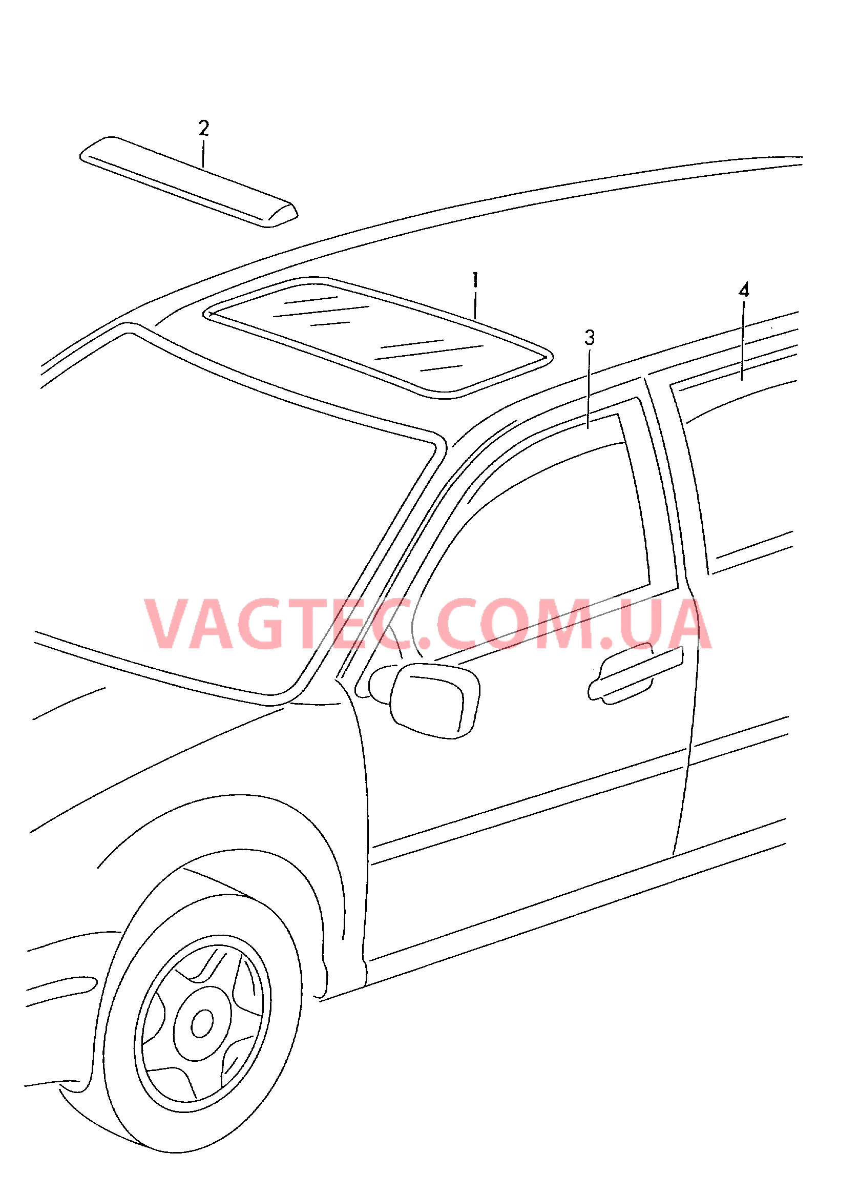 Оригинальные аксессуары Дефлектор двери  для SKODA Superb 2008