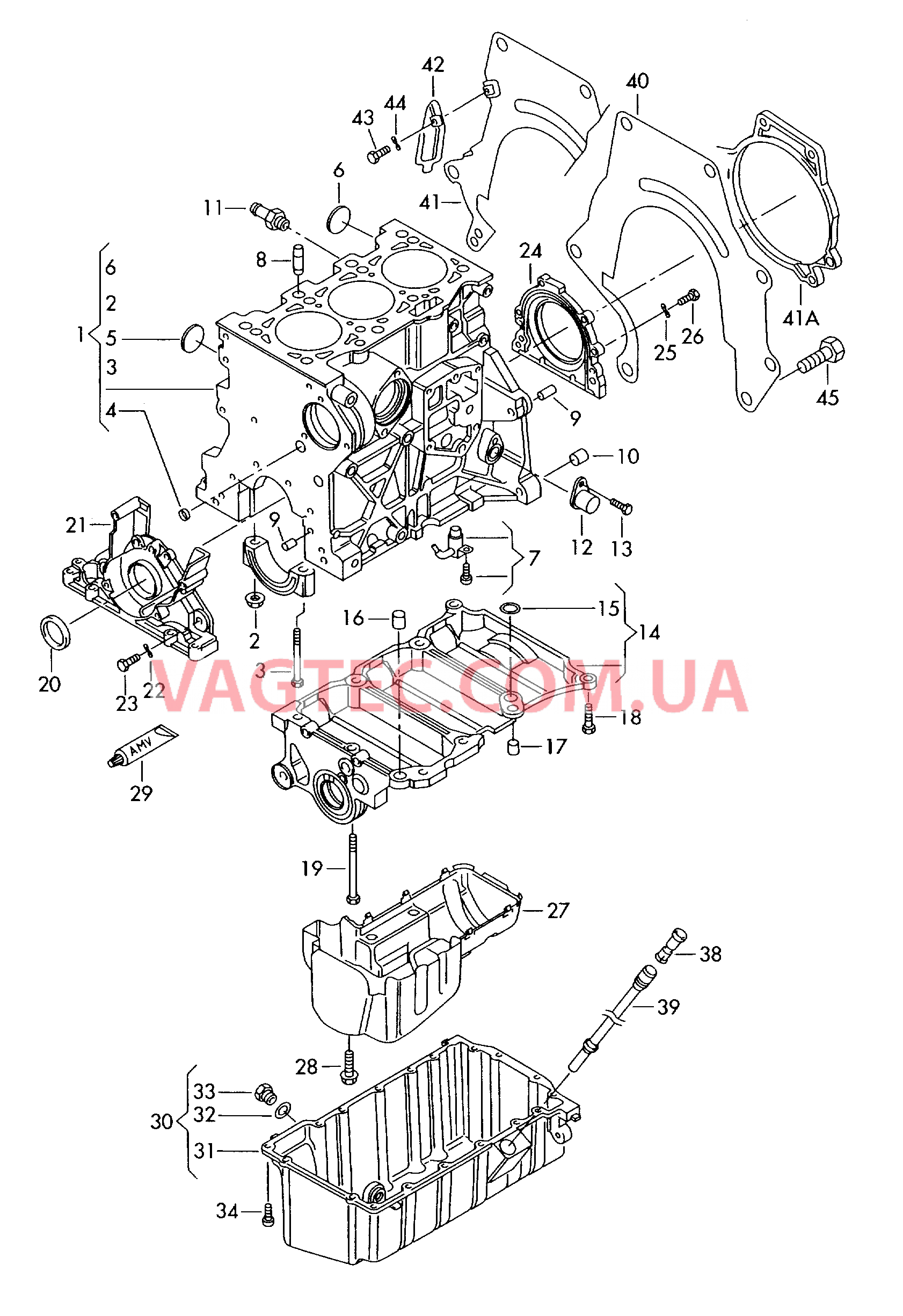 Блок цилиндров с поршнями Масляный поддон  для SEAT Ibiza 2009-1