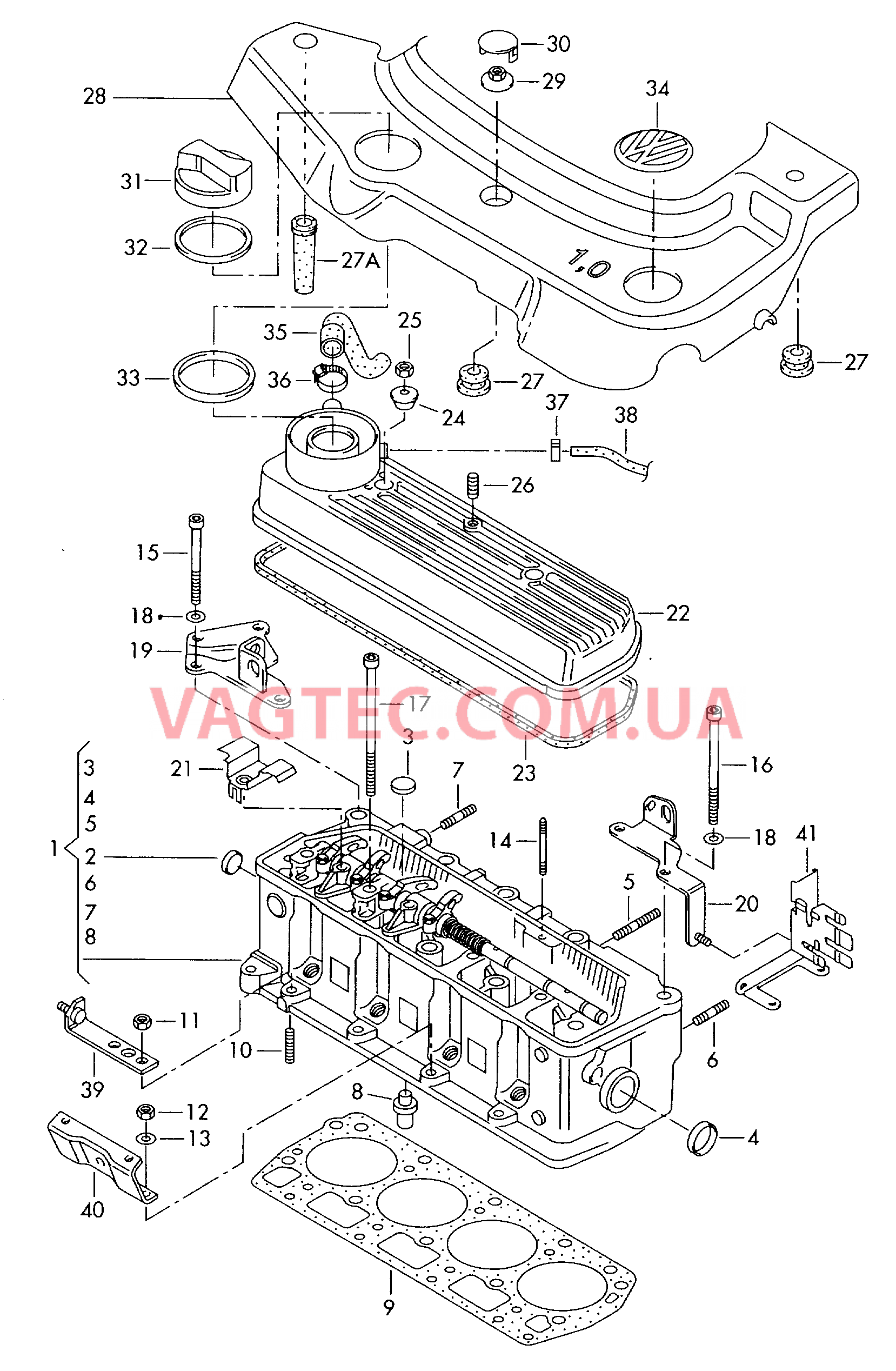 Головка блока цилиндров Крышка ГБЦ SKODA OCTAVIA   для SKODA Octavia 2001