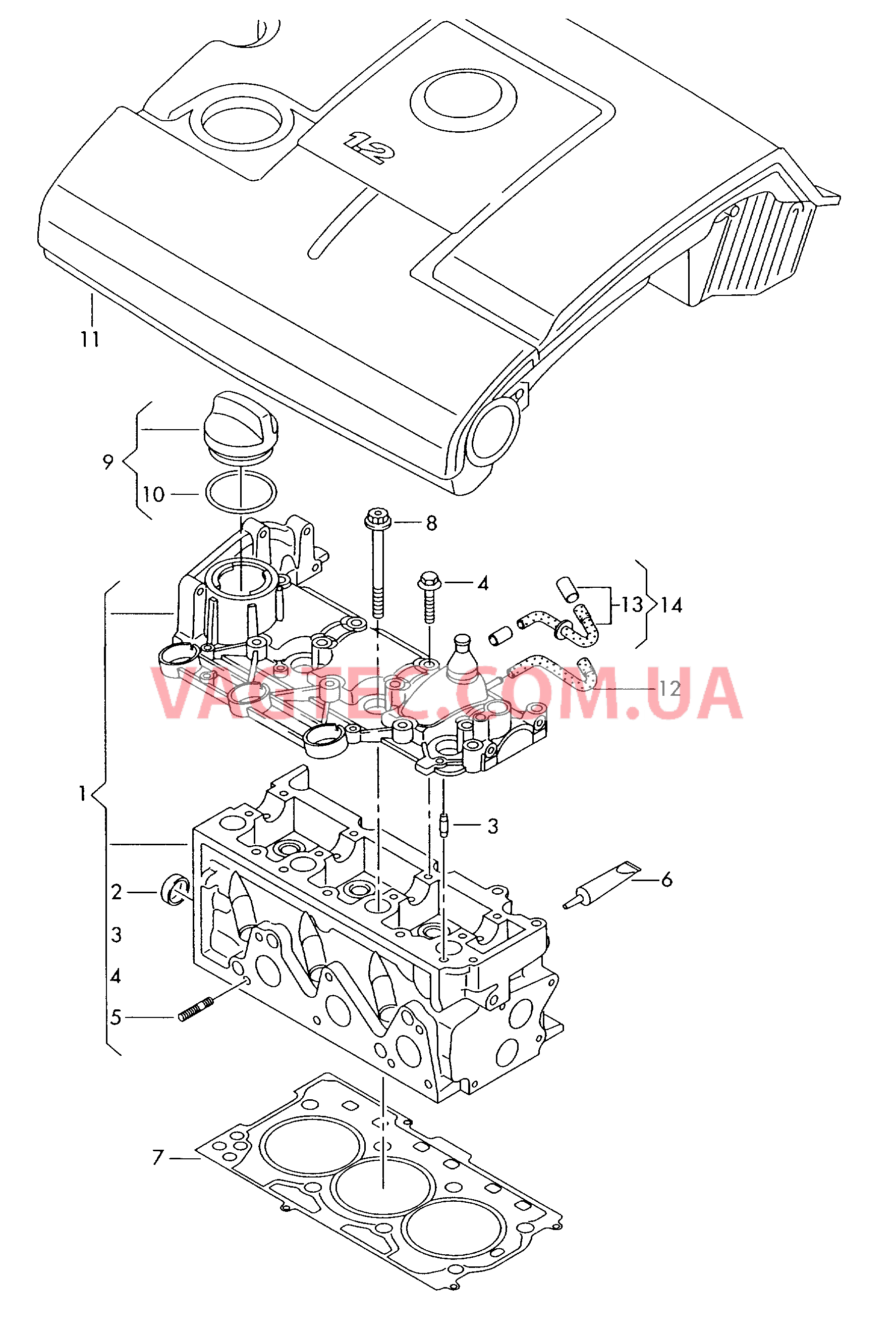 Головка блока цилиндров Защ. кожух впускн. коллектора  для SEAT Ibiza 2010