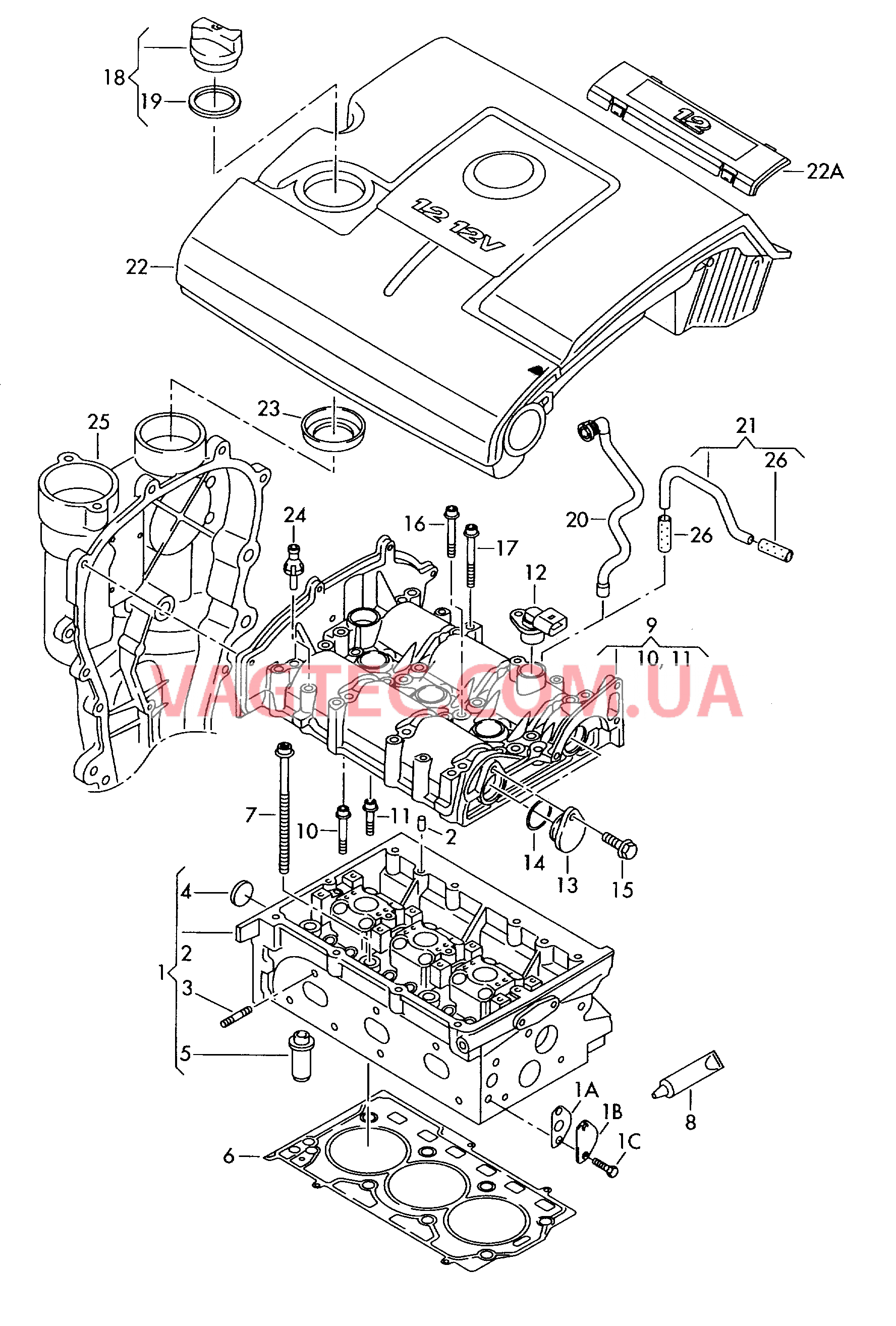 Головка блока цилиндров Крышка ГБЦ Защ. кожух впускн. коллектора  для SEAT Toledo 2015