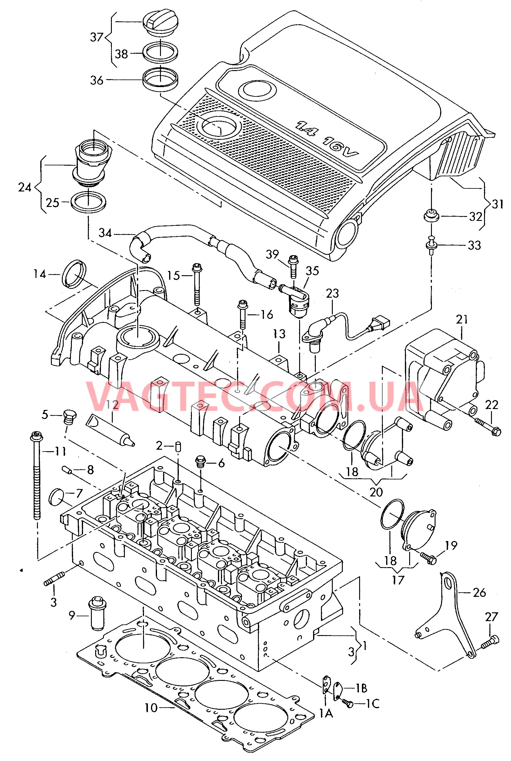 Головка блока цилиндров Крышка ГБЦ Кожух  для SEAT CO 2005