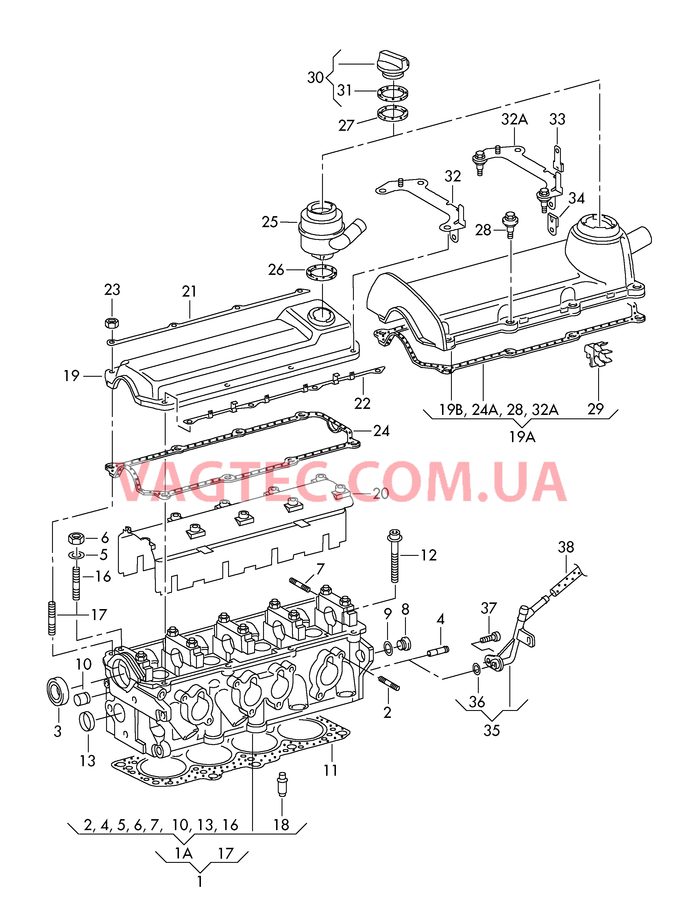 Головка блока цилиндров Крышка ГБЦ  для VOLKSWAGEN GOLF 2006