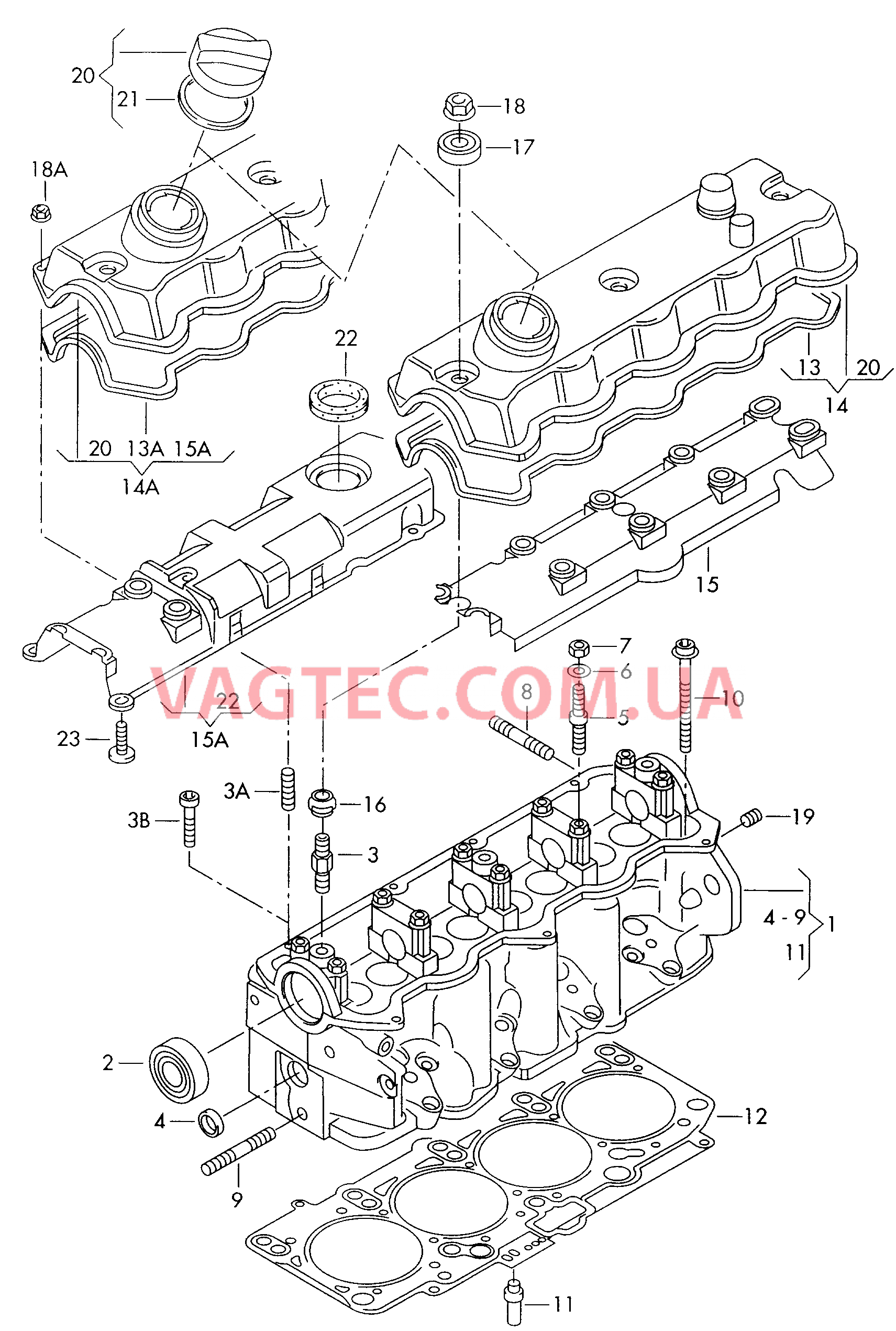 Головка блока цилиндров Крышка ГБЦ  для SEAT Inca 2003