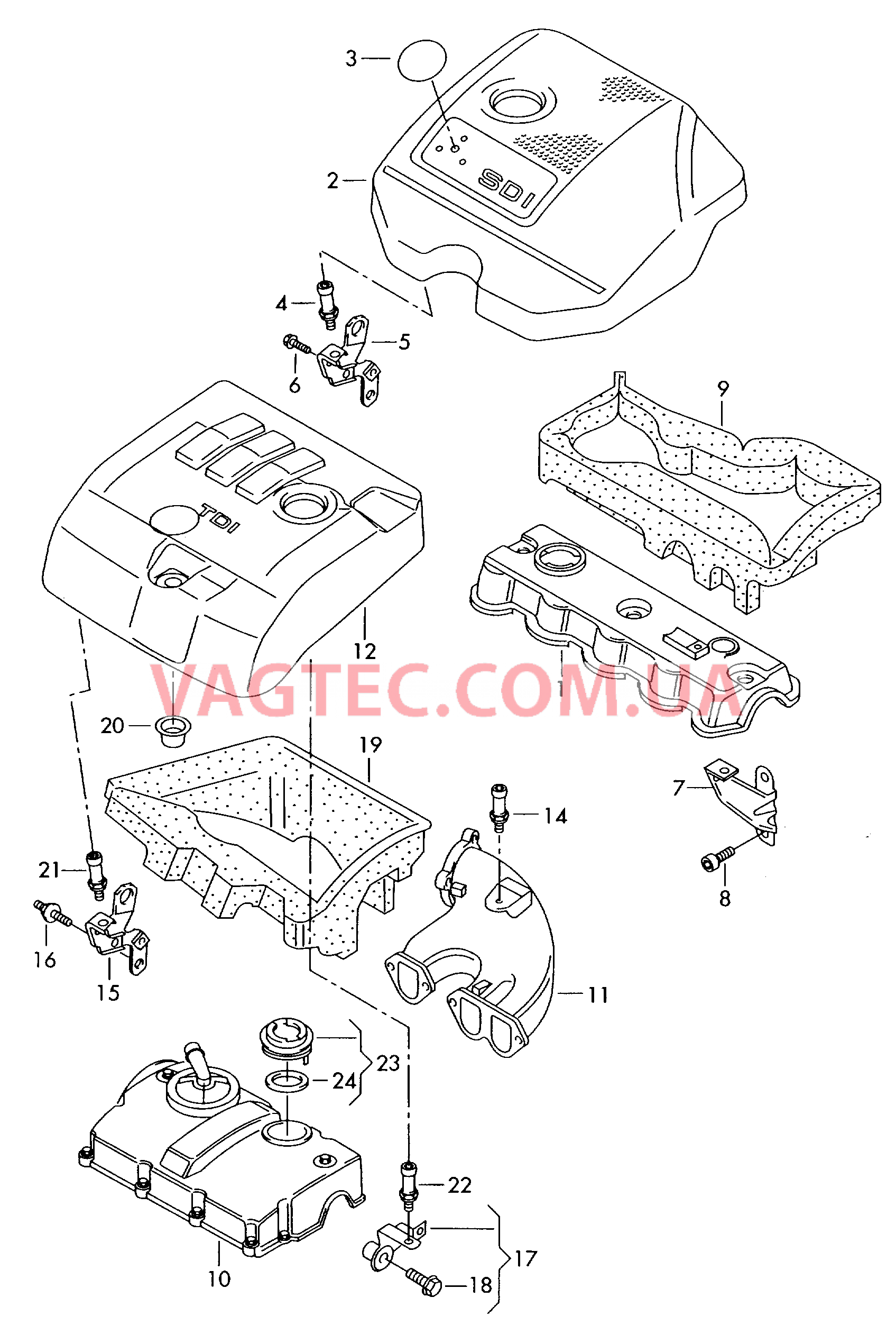 Защ. кожух впускн. коллектора  для SEAT CO 2003