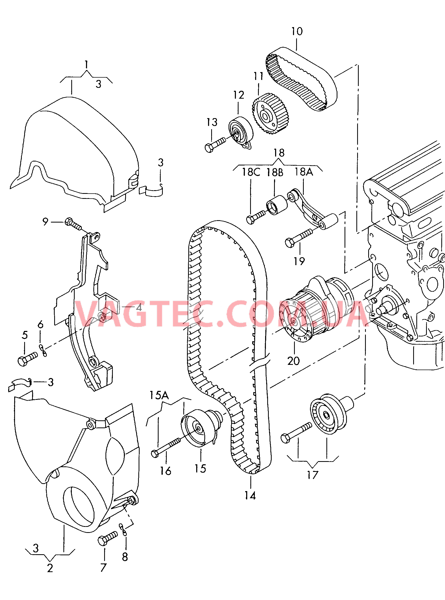 Ремень зубчатый Защитный кожух ремня  для VOLKSWAGEN Beetle.Cabriolet 2006