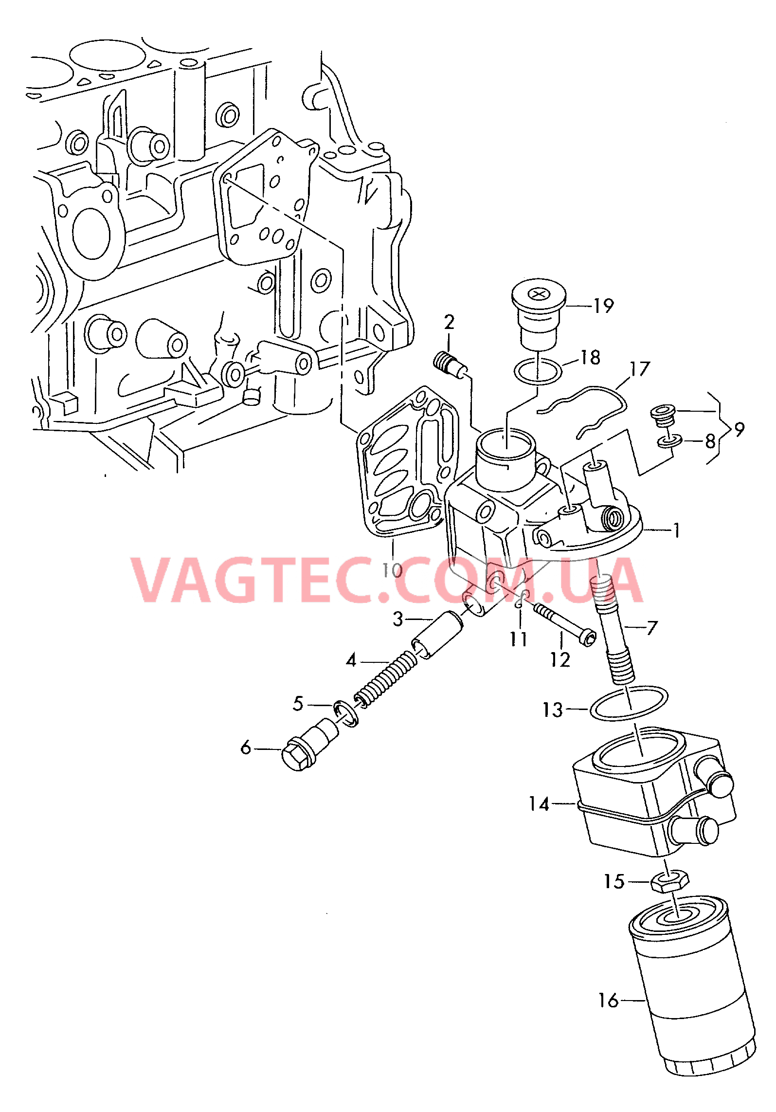 Кронштейн масляного фильтра Фильтр, масляный  для VOLKSWAGEN GOLF 2005-2