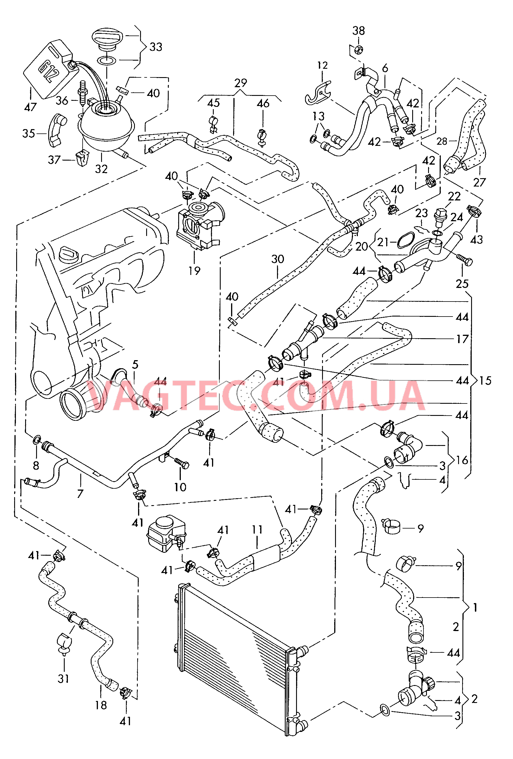 Шланги ОЖ и трубки Бачок, компенсационный  для SEAT Ibiza 2007