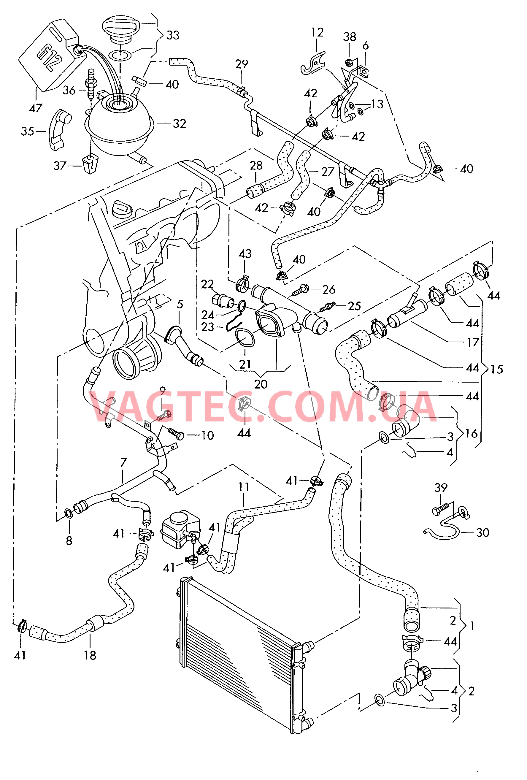 Шланги ОЖ и трубки Бачок, компенсационный  для SEAT CO 2003