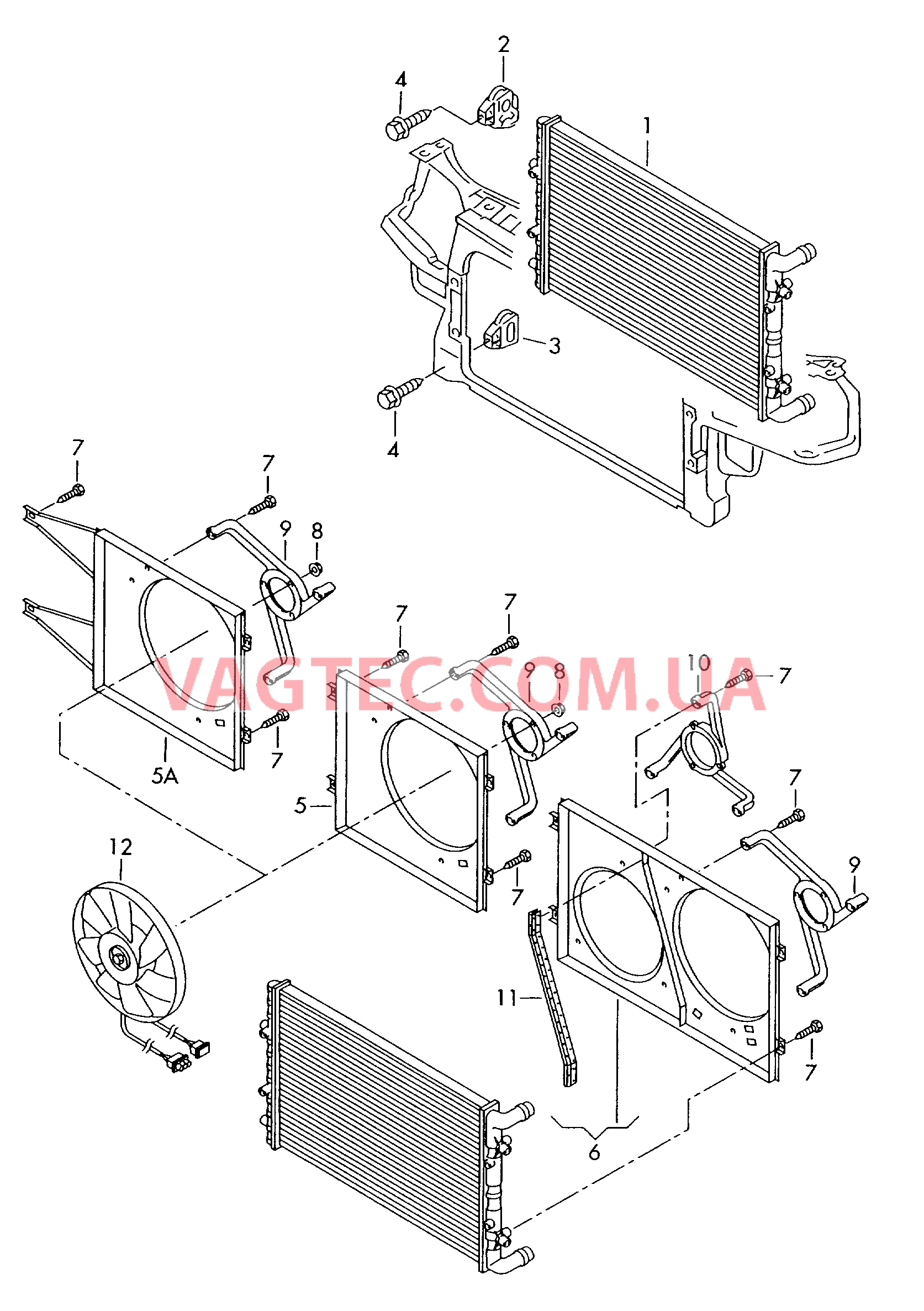 Радиатор охлаждающей жидкости Рамка вентилятора Кронштейн вентилятора радиат.  для AUDI A2 2002