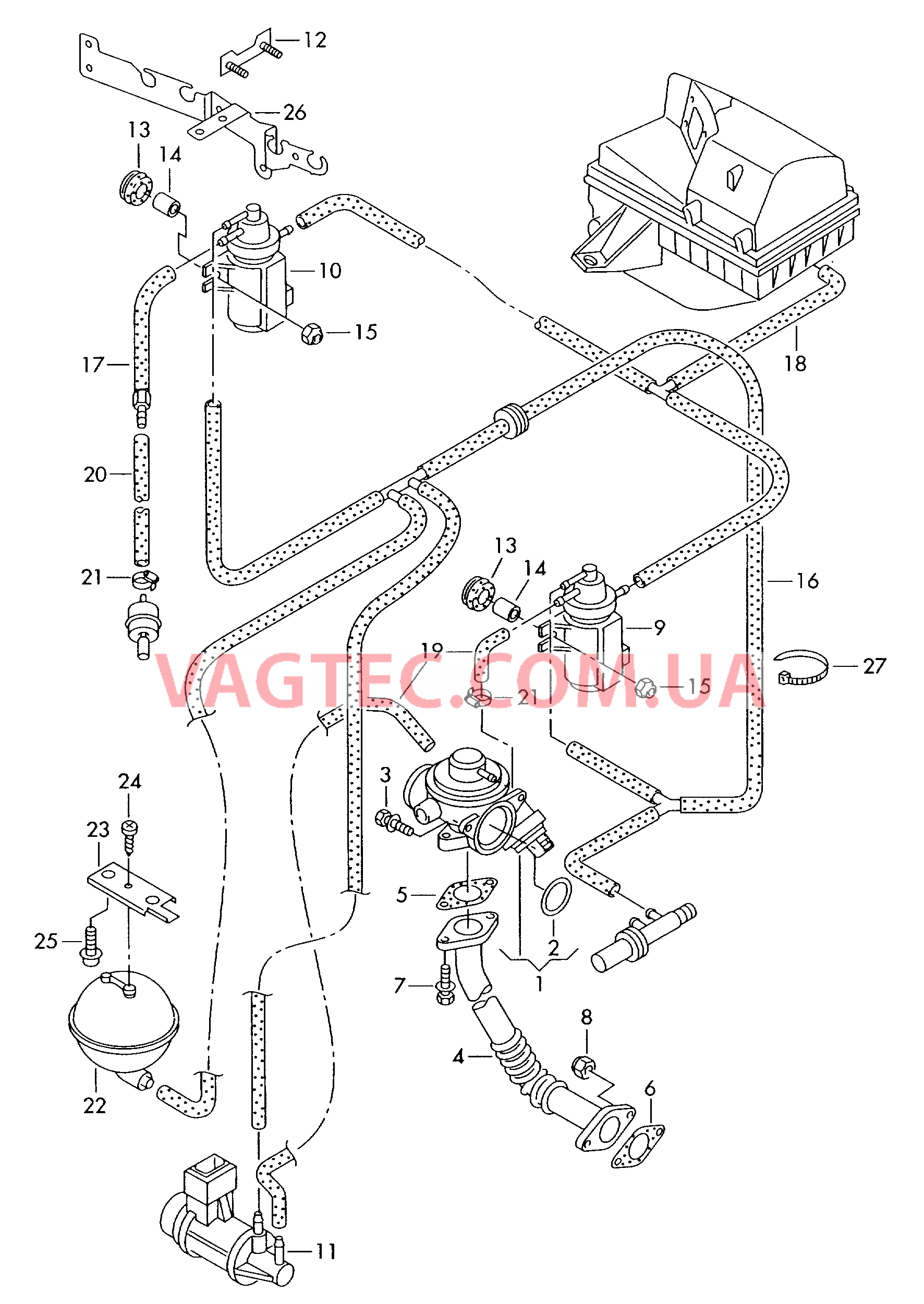 Вакуумная система Рециркуляция ОГ   F             >> 6Y-23473 986* F             >> 6Y-2X038 167* для SKODA Fabia 2001