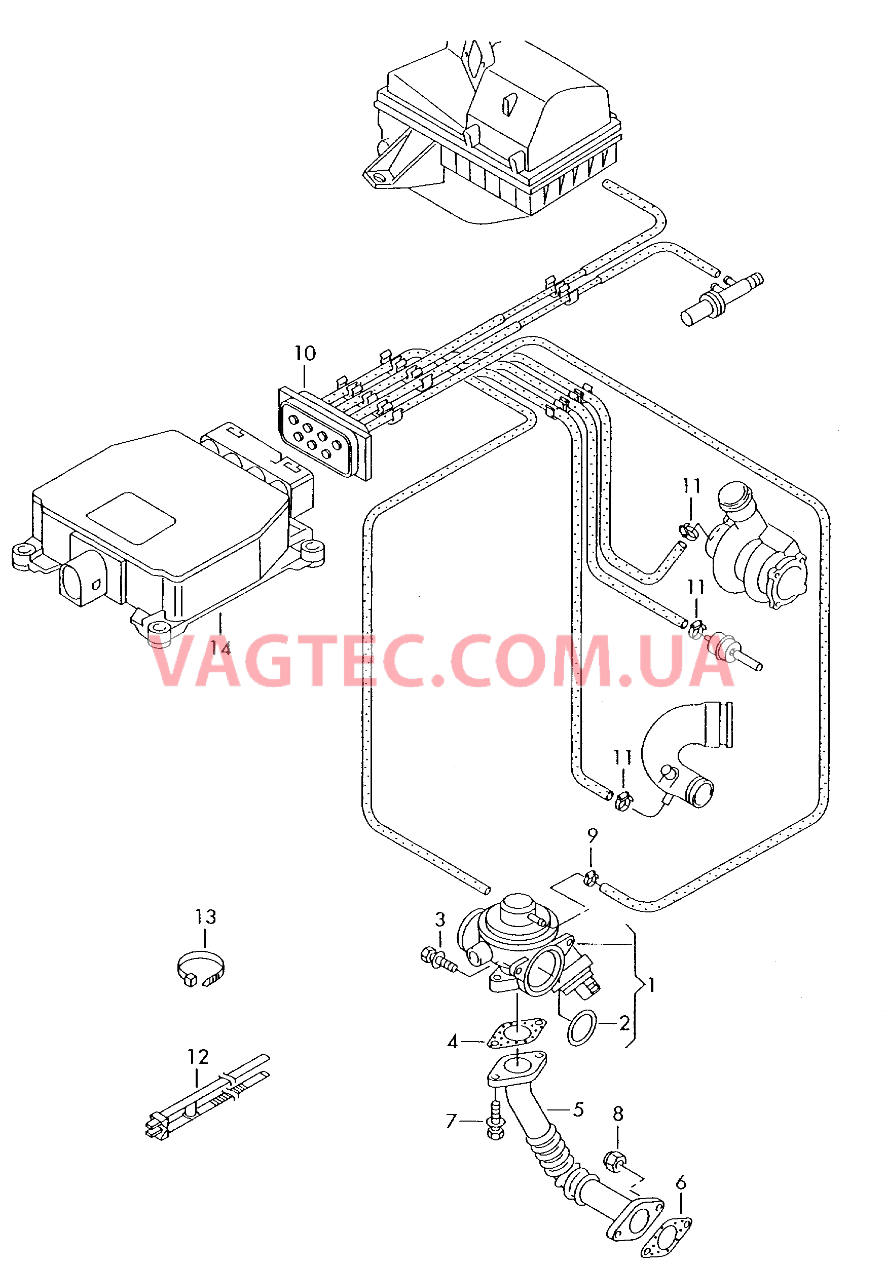 Вакуумная система Рециркуляция ОГ  для SEAT CO 2009