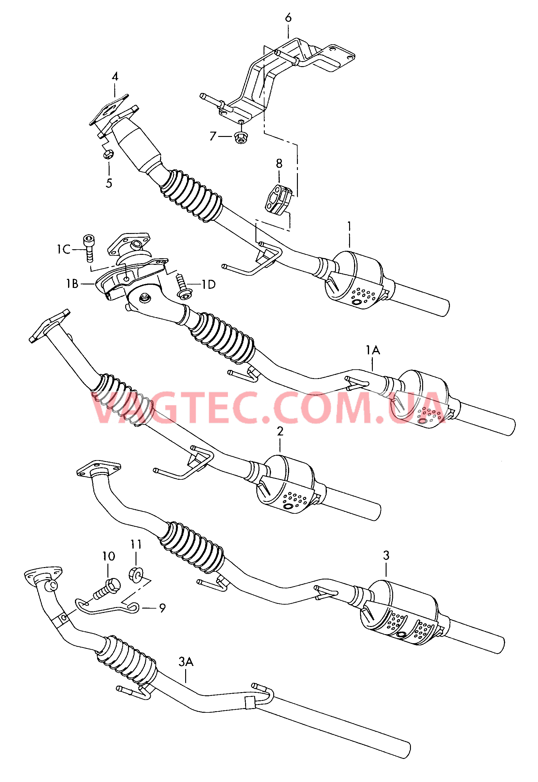 Труба выпуска ОГ с нейтрализат  для VOLKSWAGEN POCC 2005