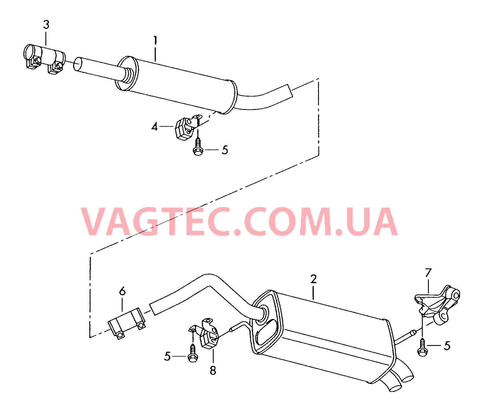 Передний глушитель Задний глушитель  для SEAT CO 2004