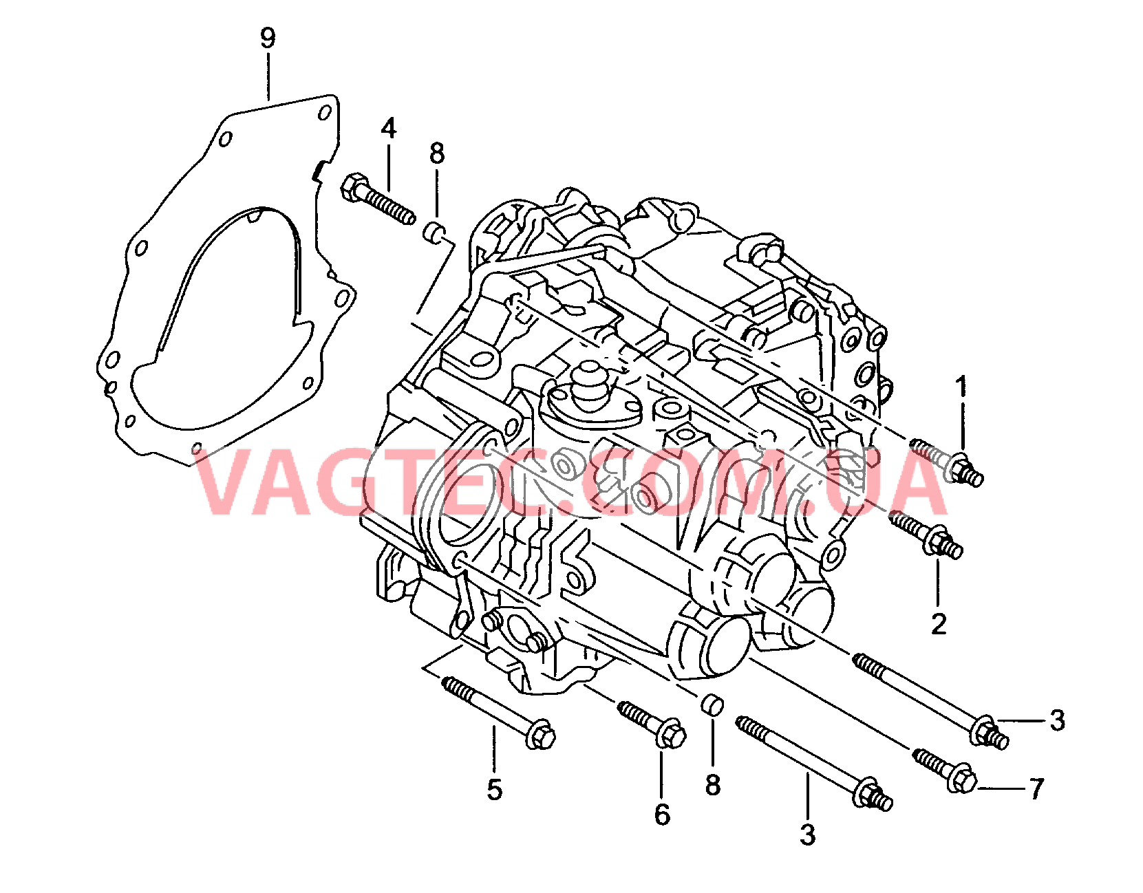 Детали крепления для двигателя и КП  6-ступ. механическая КП  для AUDI A1 2012