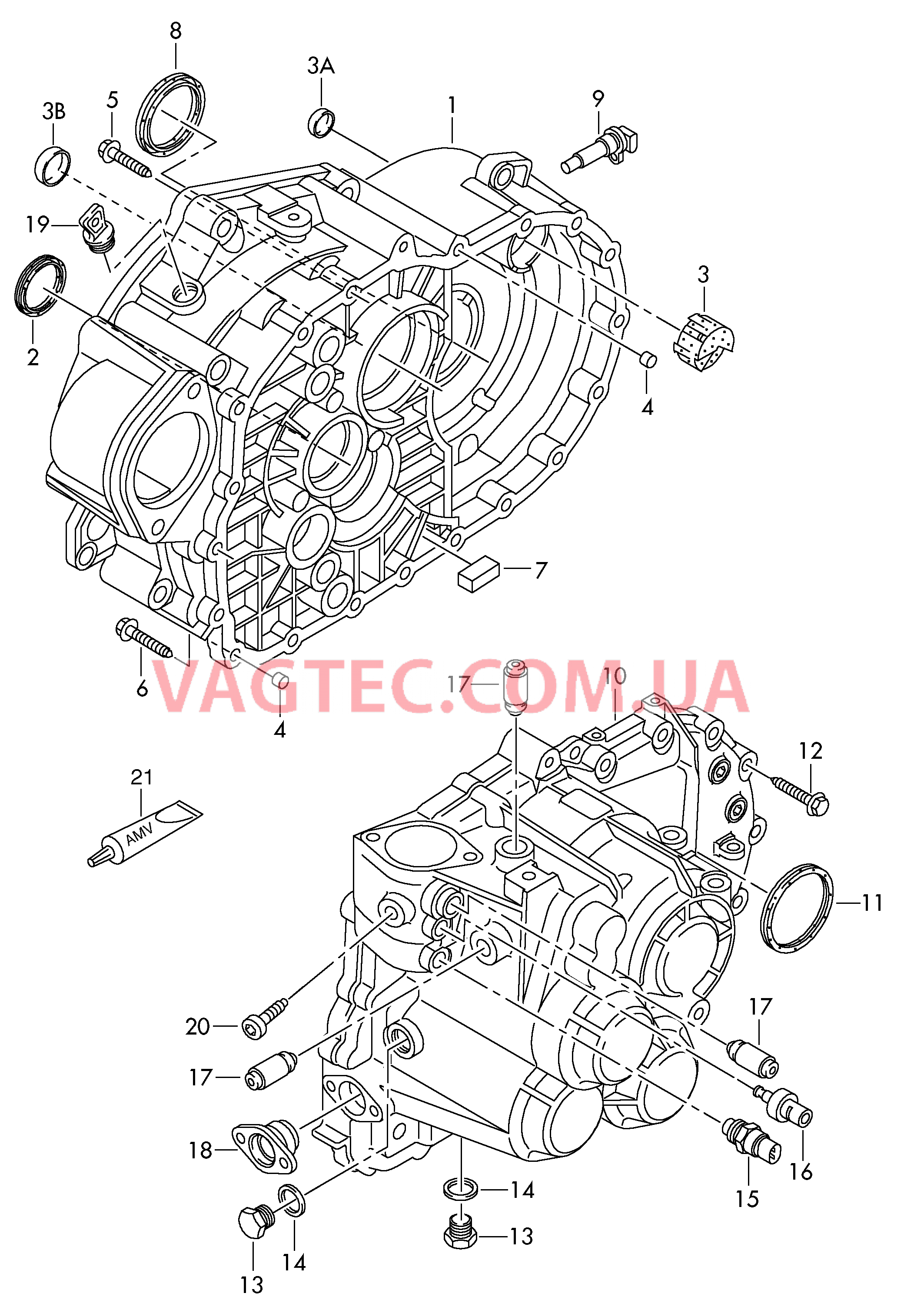 Картер коробки передач 6-ступ. механическая КП  для VOLKSWAGEN Bora 2001