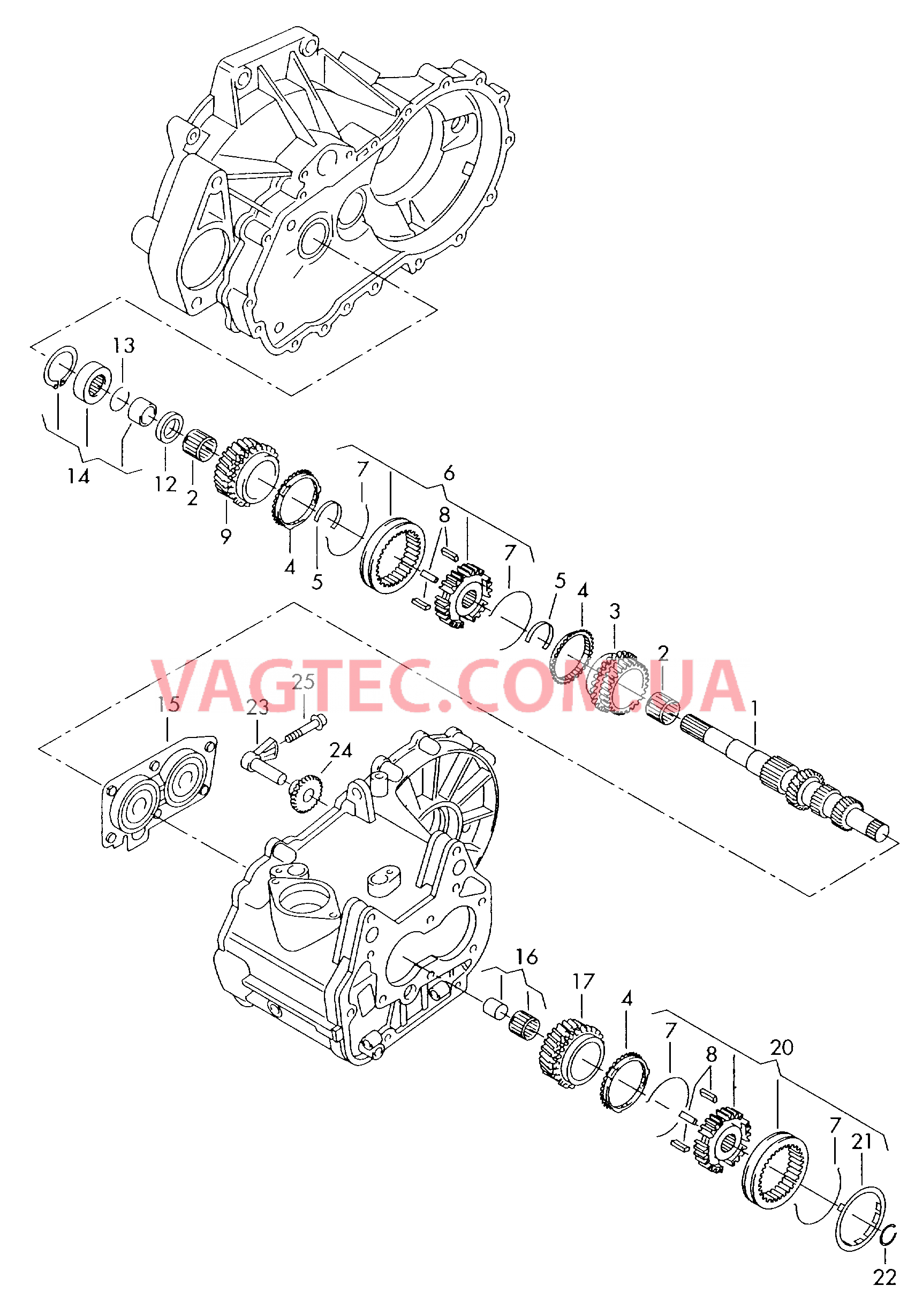 КолEса и валы Первичный вал для 5-ступ. механической КП  для VOLKSWAGEN Jetta 2009