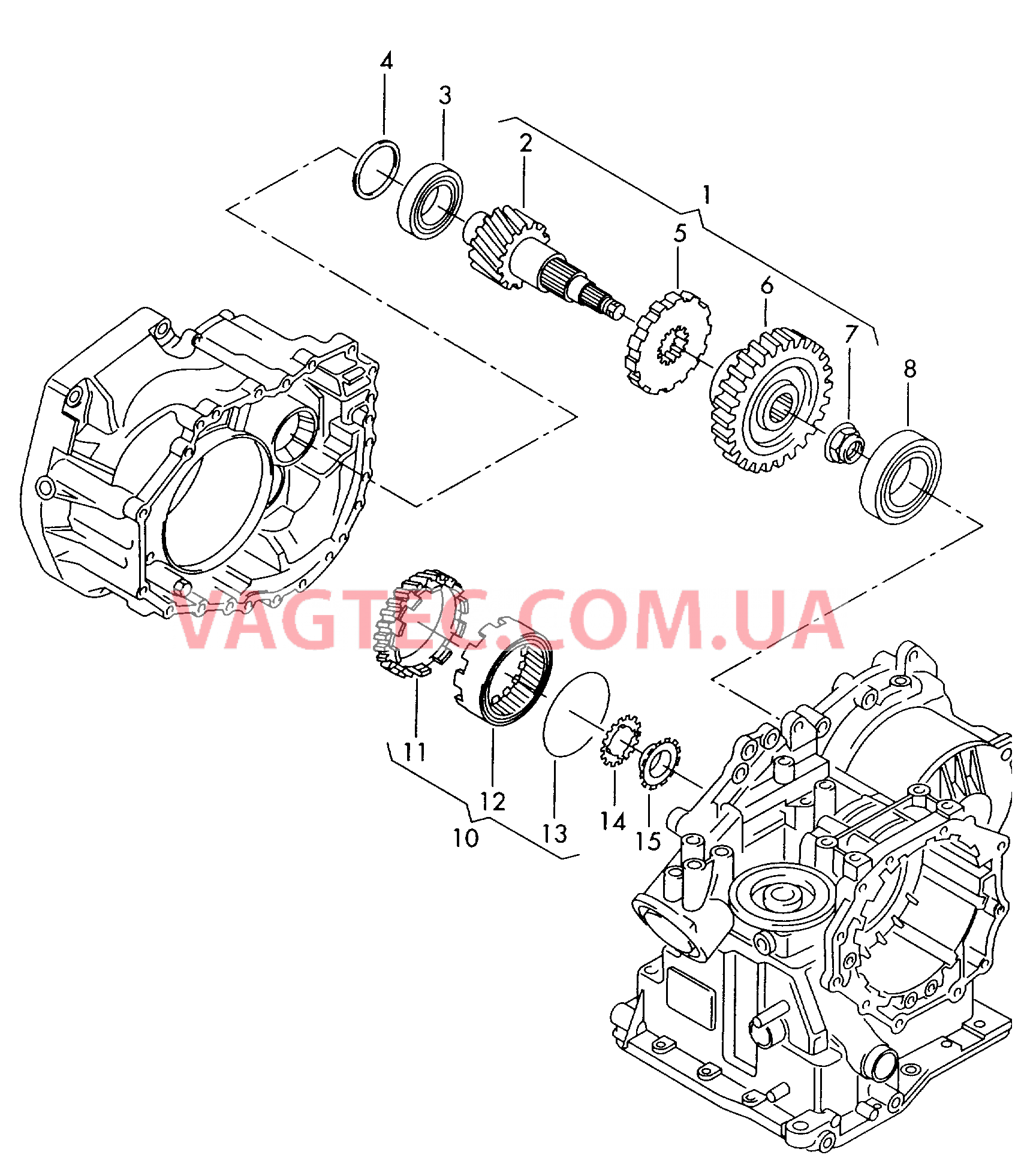 Ведомый вал Ведущая шестерня для 4-ступенчатой АКП  для VOLKSWAGEN Polo 2008