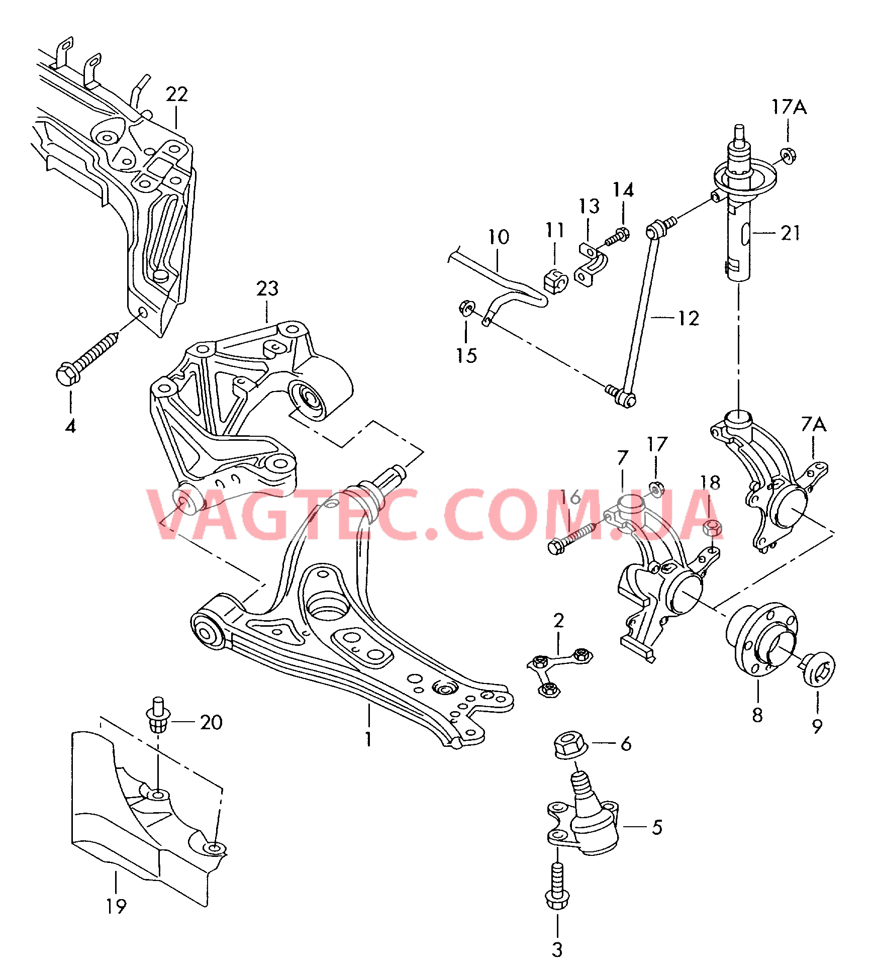 Рычаг подвески в сборе VW РOLO  Поворотный кулак VW РOLO  Стабилизатор VW РOLO   для VOLKSWAGEN POCC 2009