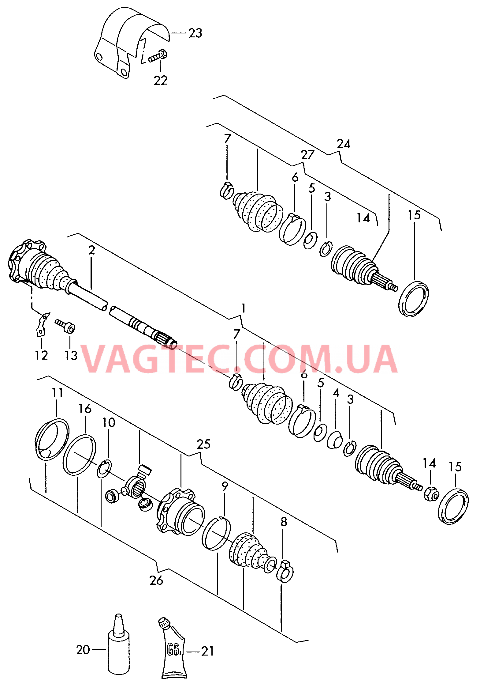 Приводной вал для АКП  для VOLKSWAGEN POCC 2004