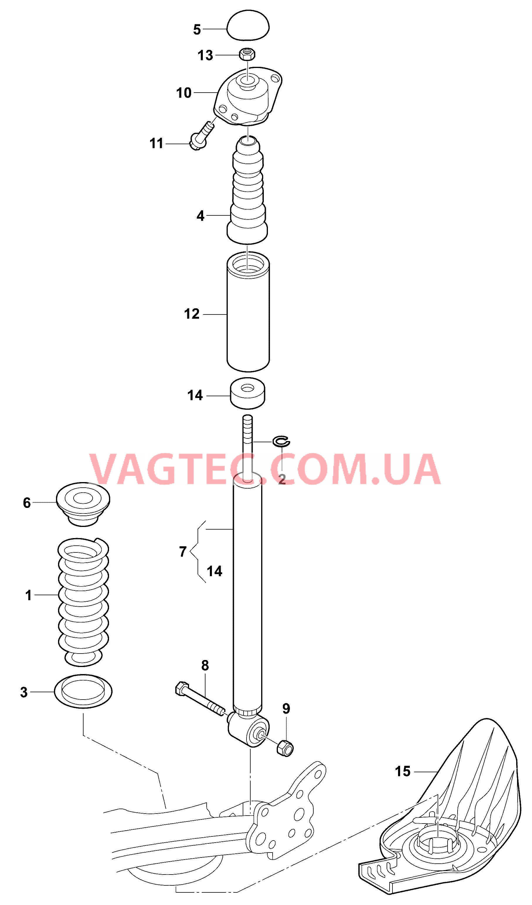 Подвеска Амортизатор  для VOLKSWAGEN GOLF 2002