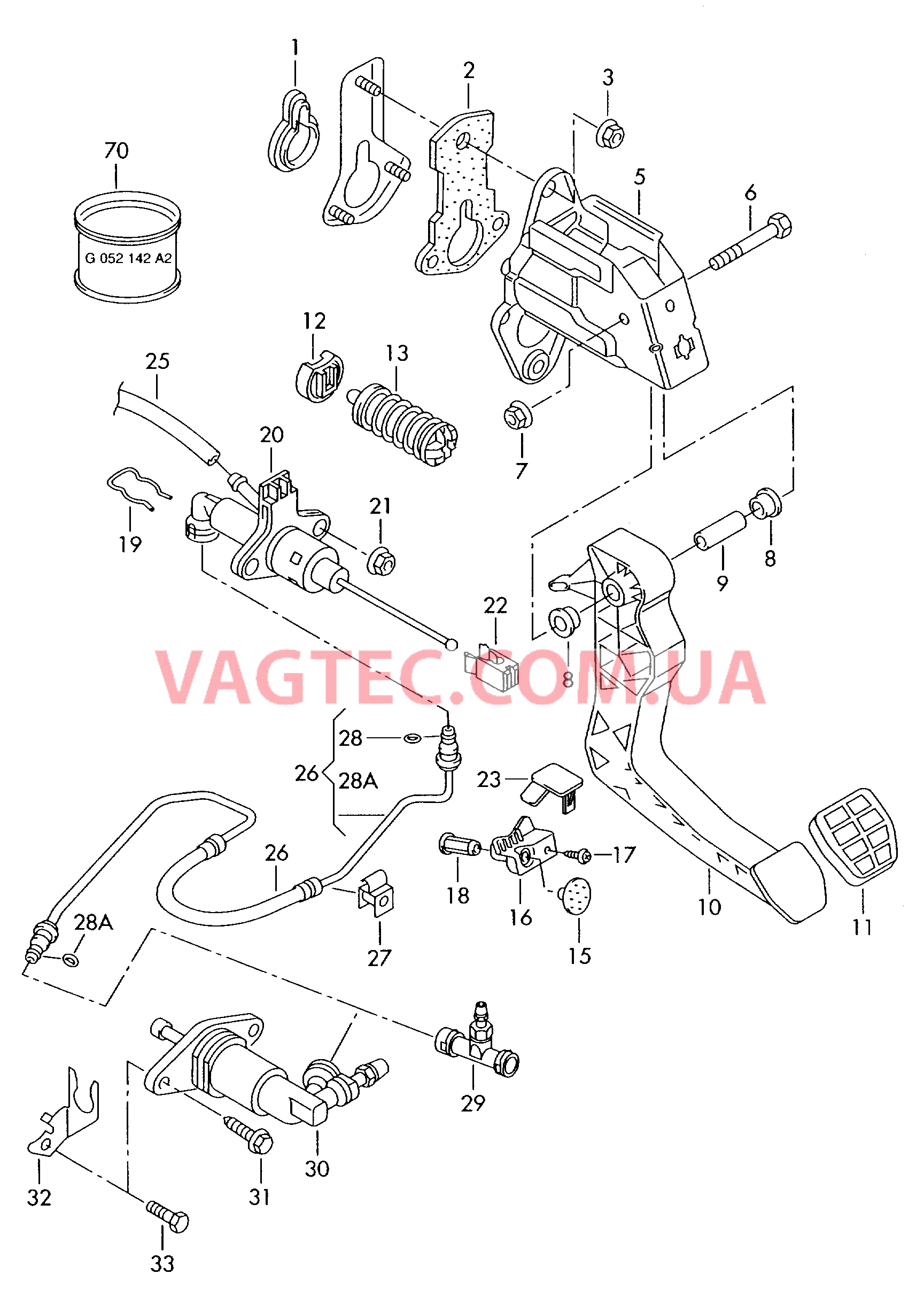 Педаль сцепления в сборе  для SEAT Ibiza 2006