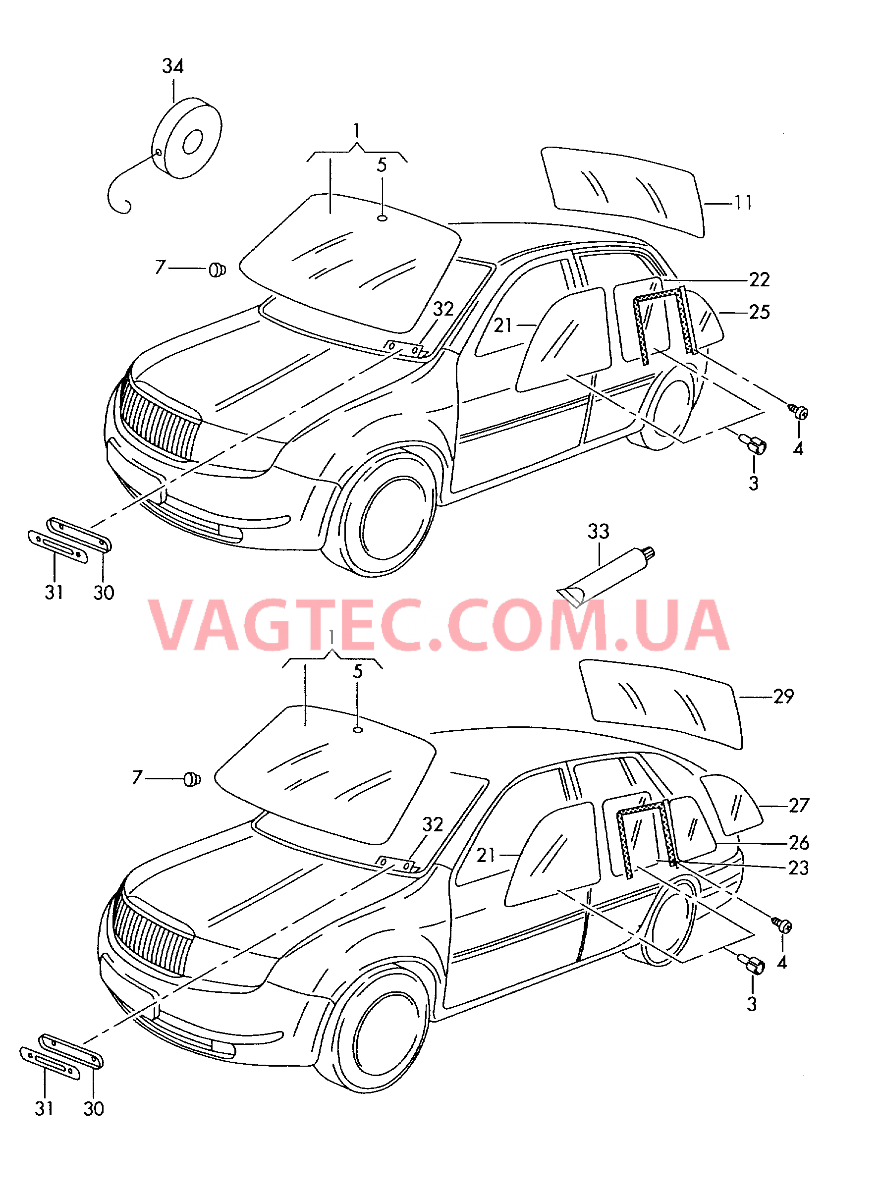 Cтекла оконные, уплотнители  для SKODA Fabia 2002