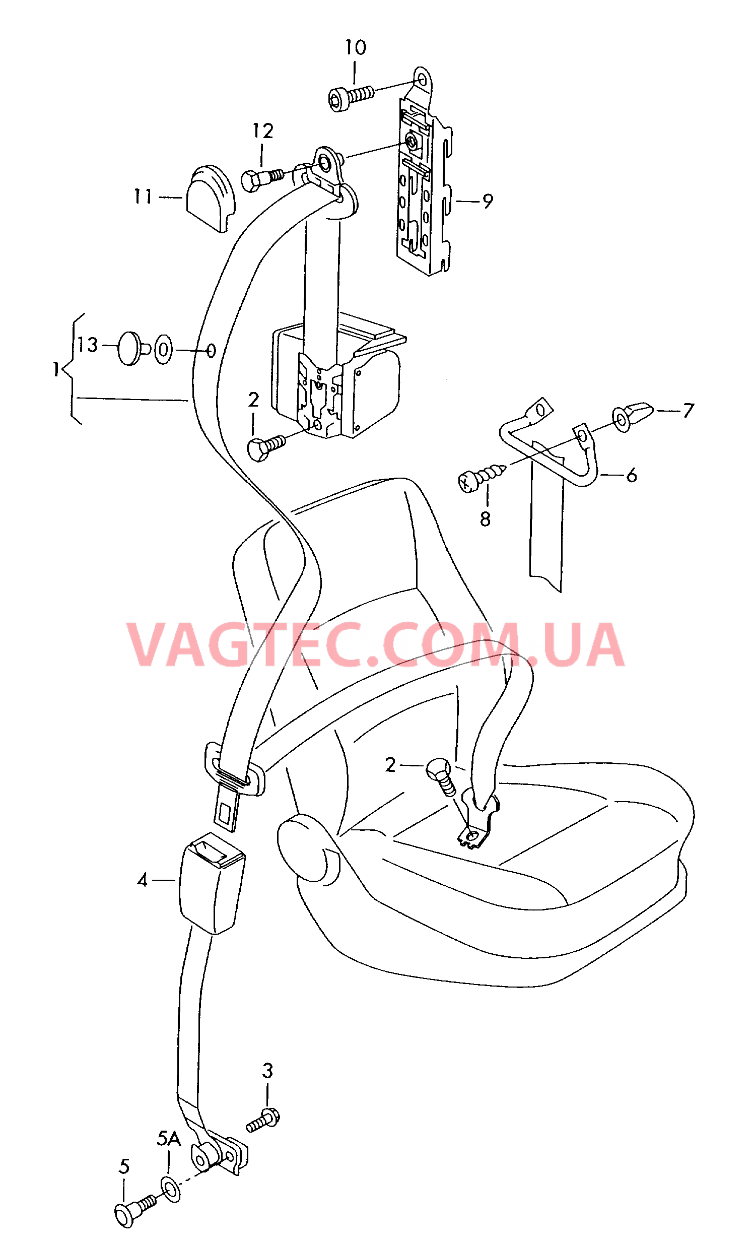 Трехточечн. ремень безопасн. SKODA OCTAVIA   для SKODA Octavia 2000